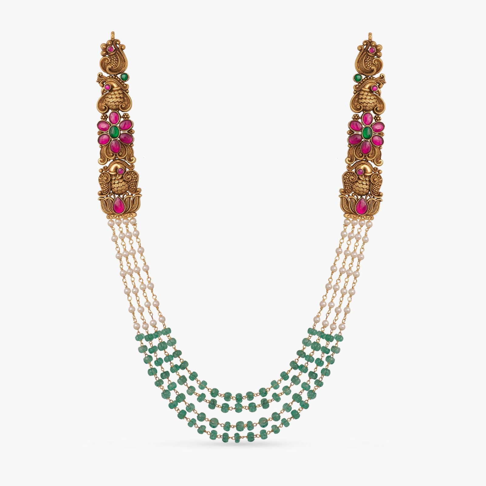 Ratna Antique Pearl Silver Necklace