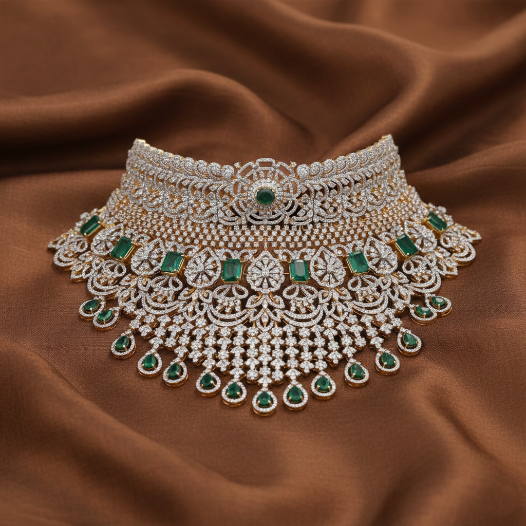 Adela Grand CZ Silver Choker