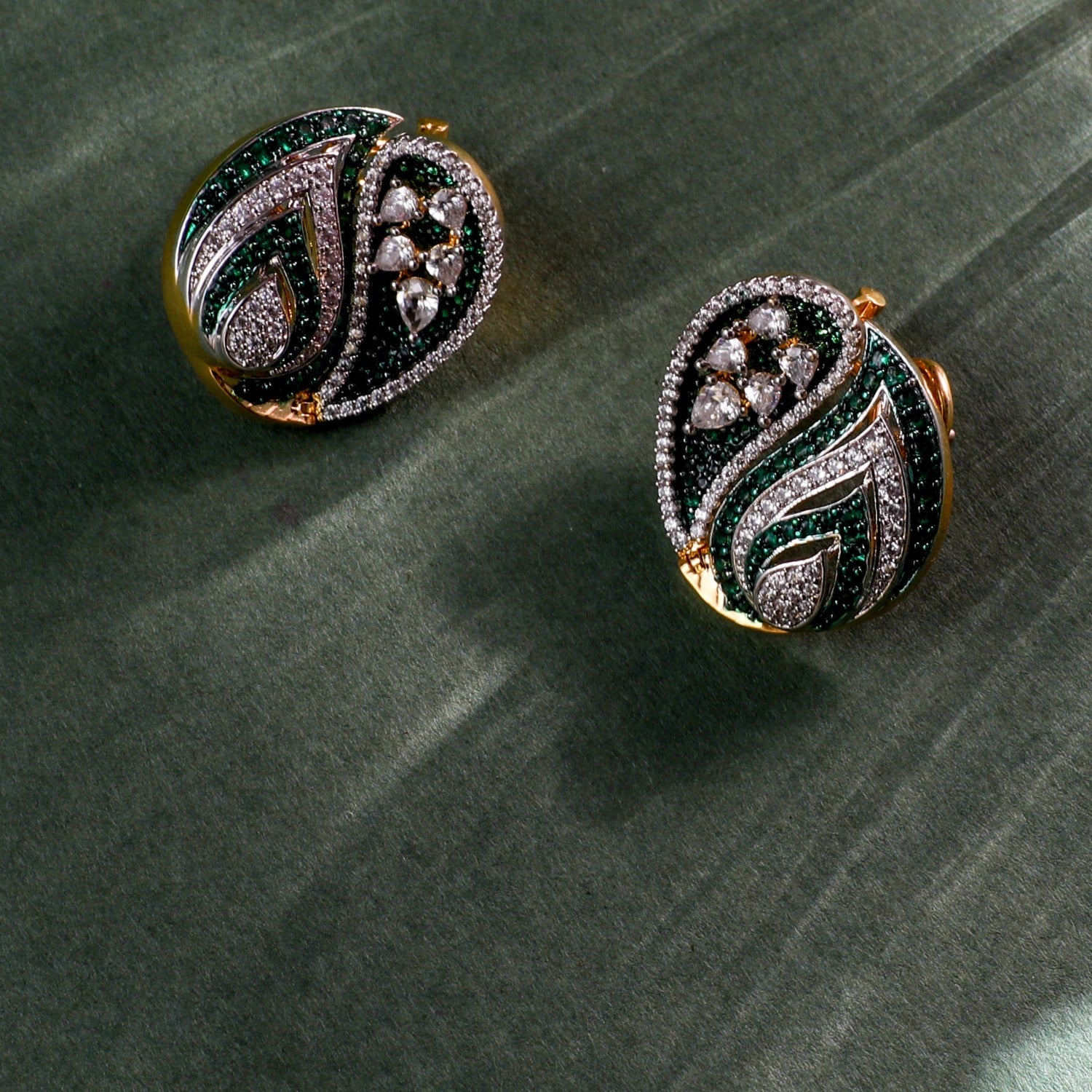 Vanda Floral CZ Silver Stud Earrings