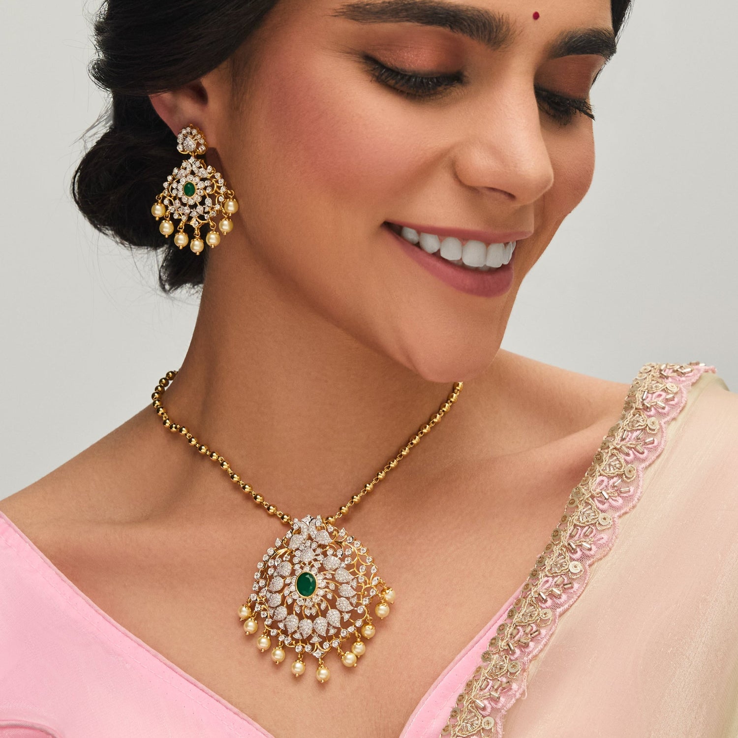 Ayana CZ Silver Pendant Set