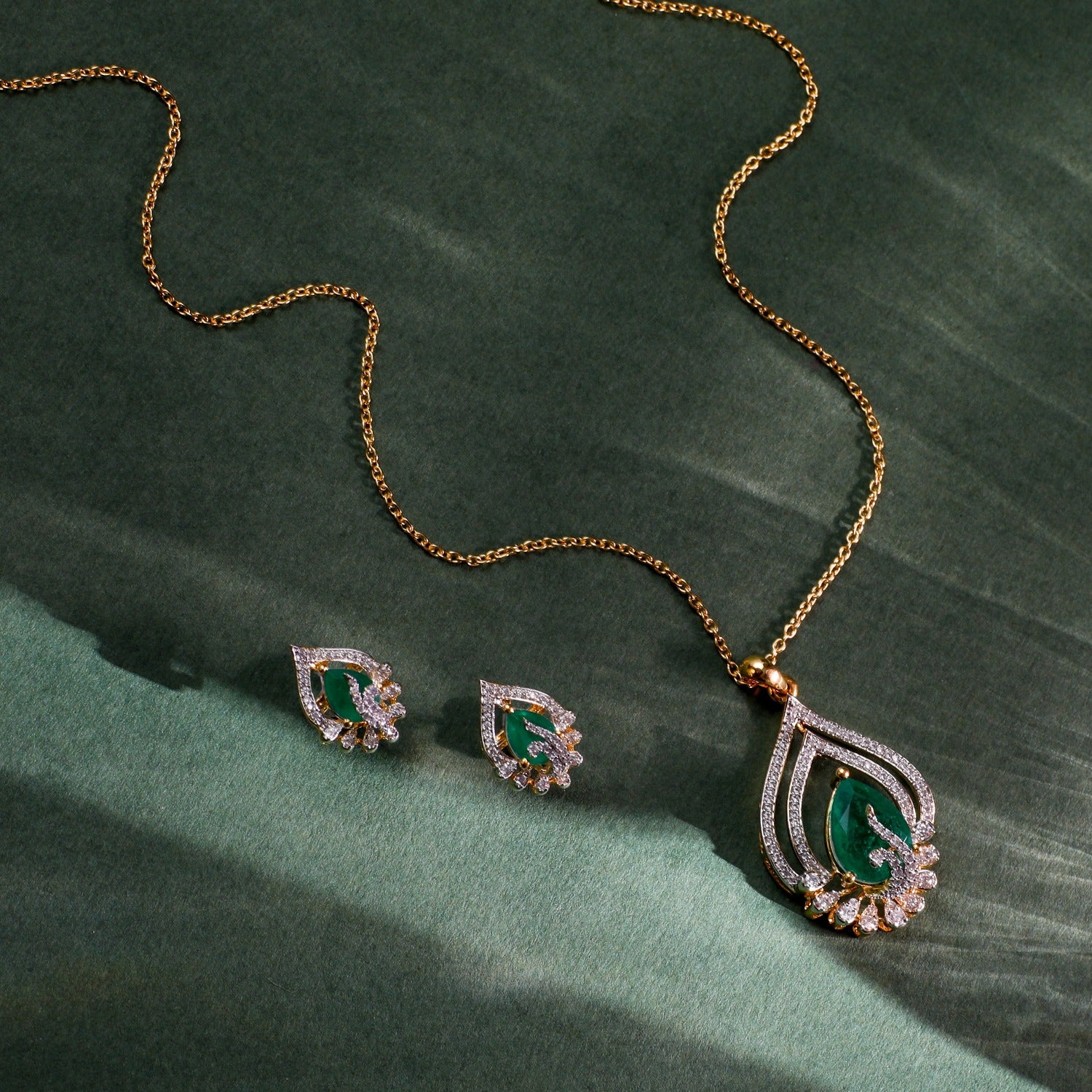 Elysian Elegance CZ Silver Pendant Set