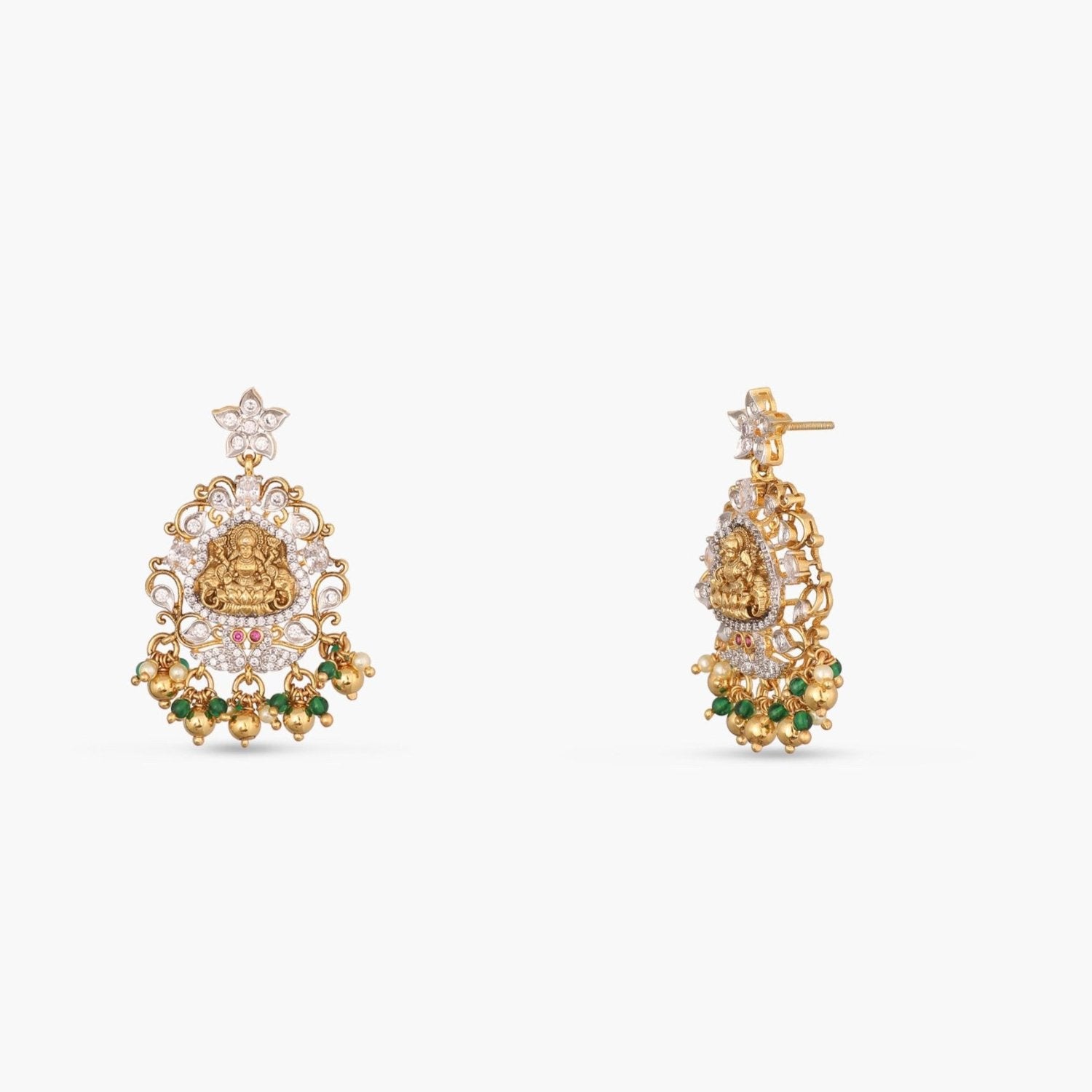 Vibha Antique CZ Silver Pendant Set