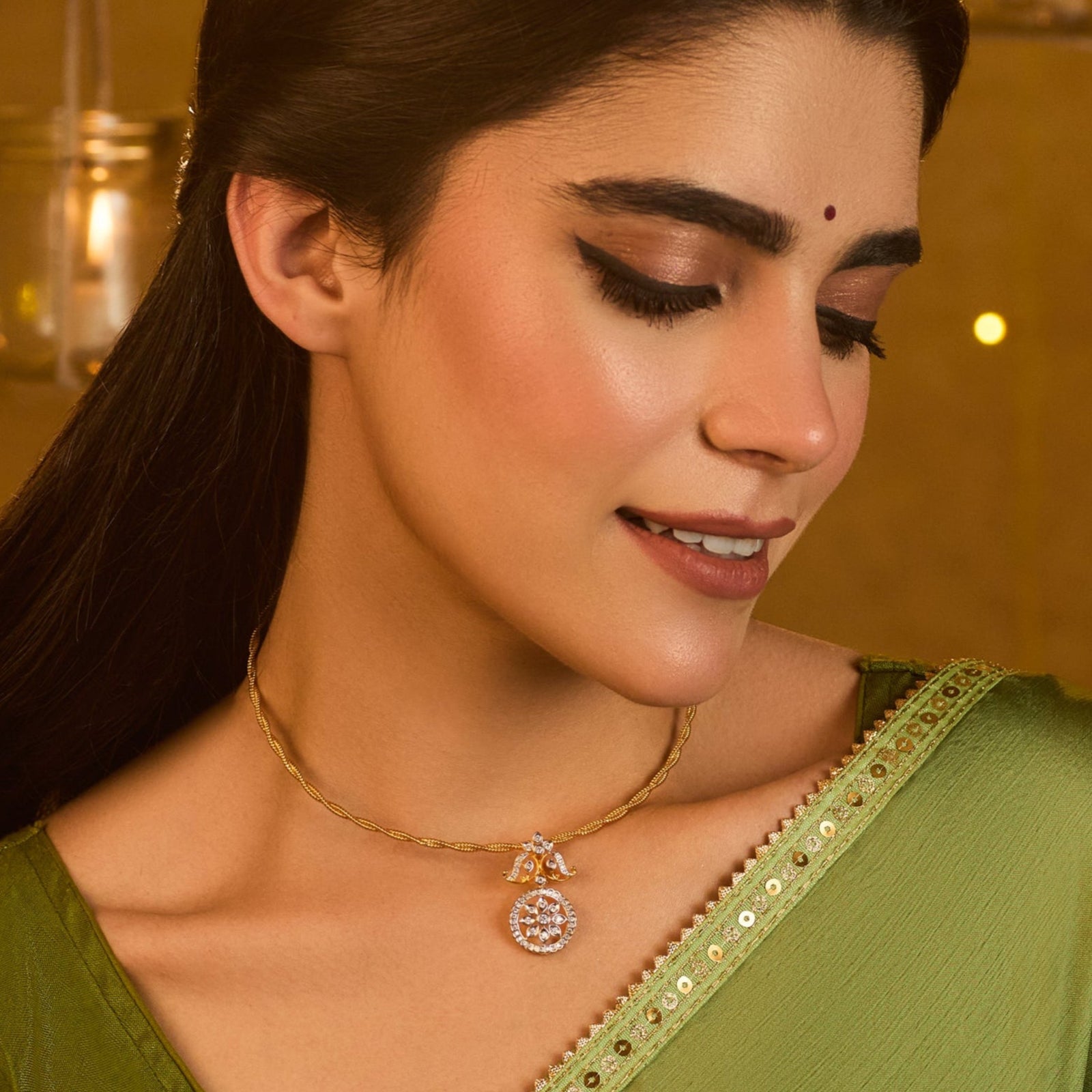 Tara CZ Silver Pendant Necklace