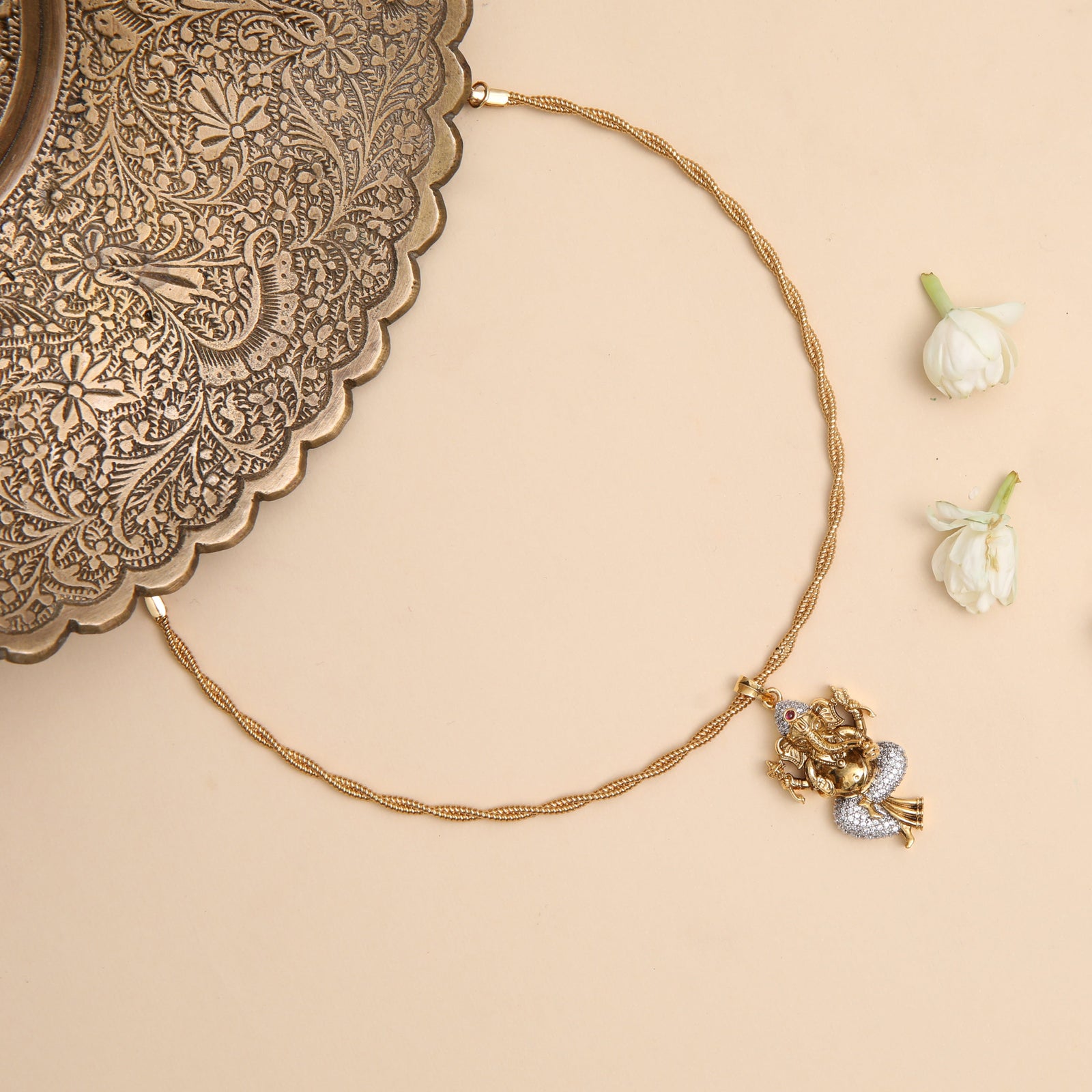 Vinayaka Antique Silver Pendant Necklace