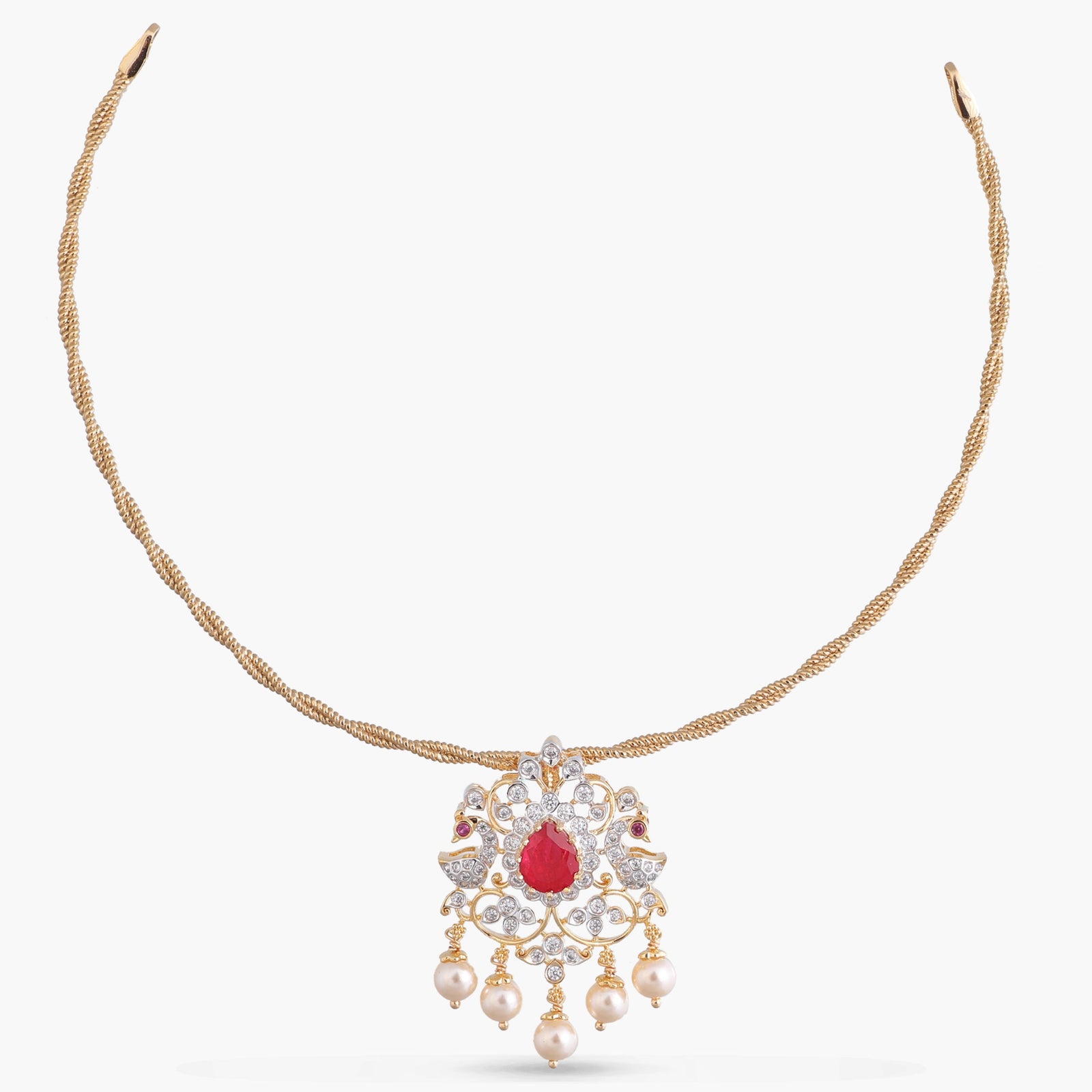 Mrunal CZ Silver Pendant Necklace