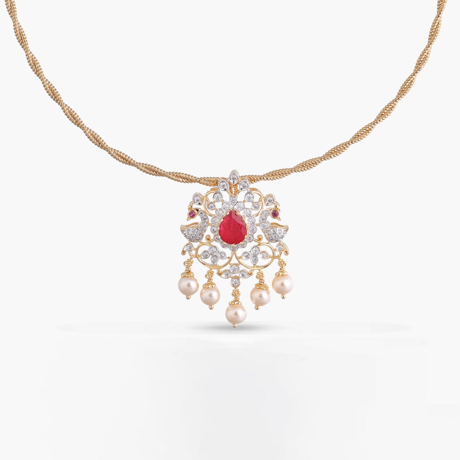 Mrunal CZ Silver Pendant Necklace