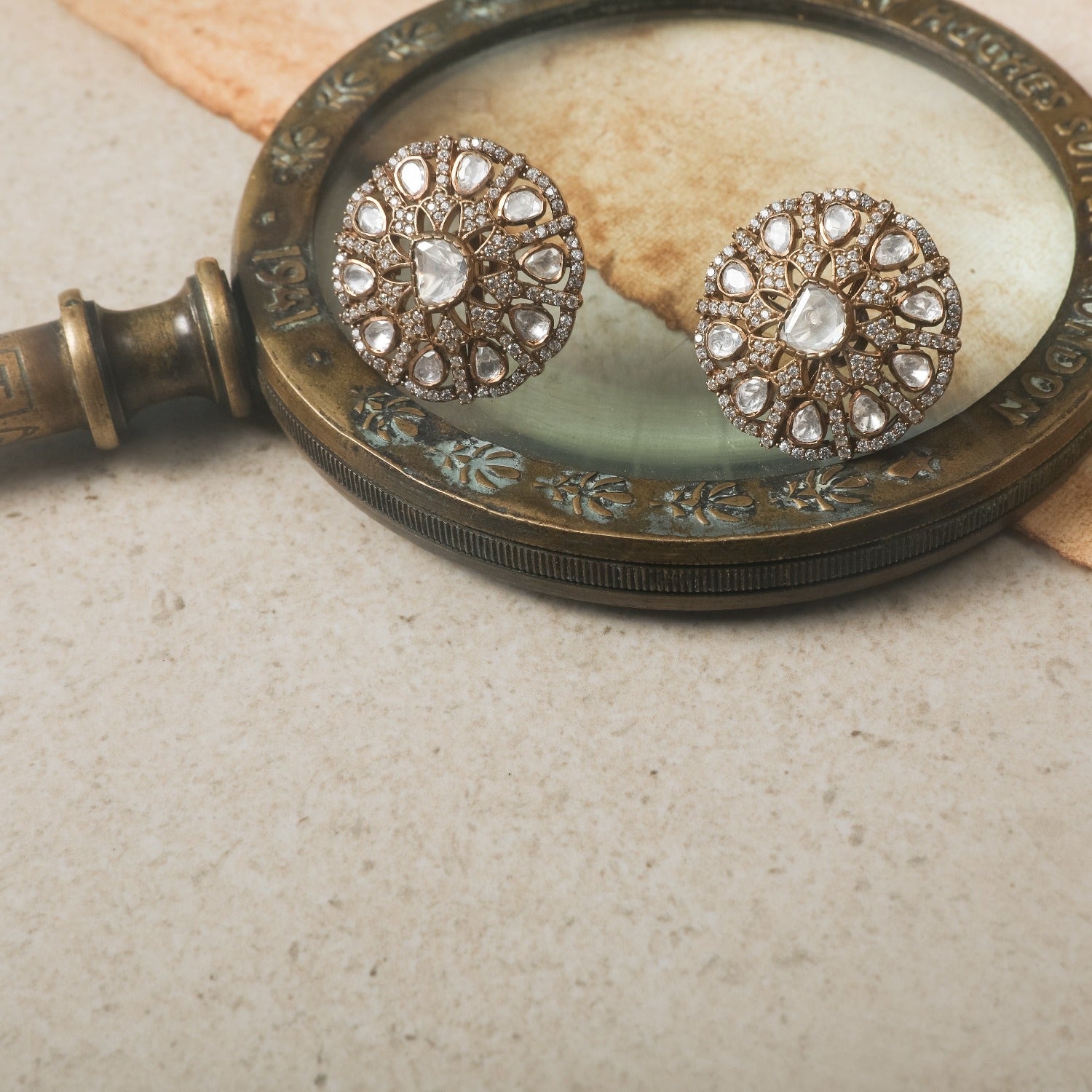 Floral Brilliance Silver Stud Earrings