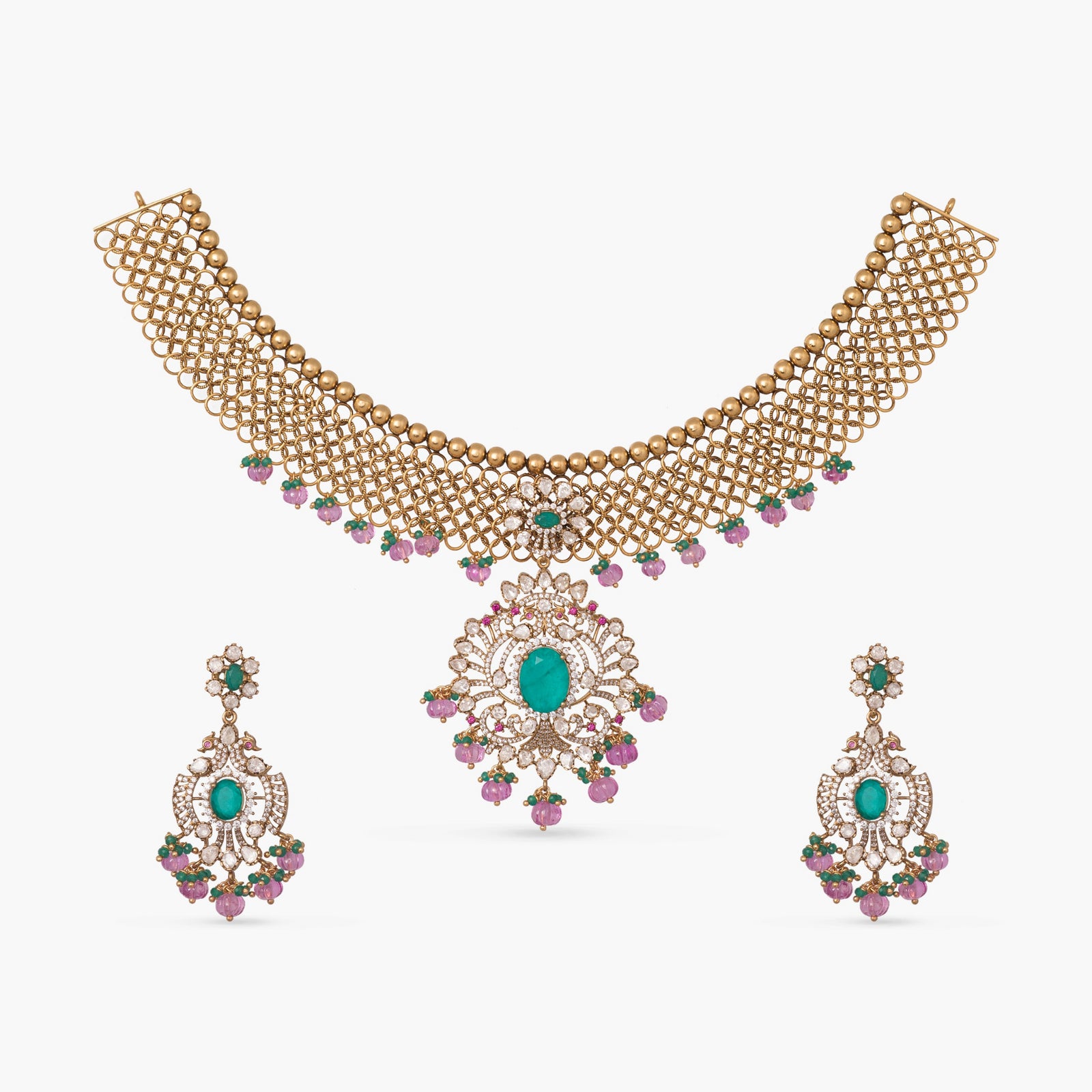 Meera Silver Necklace Set