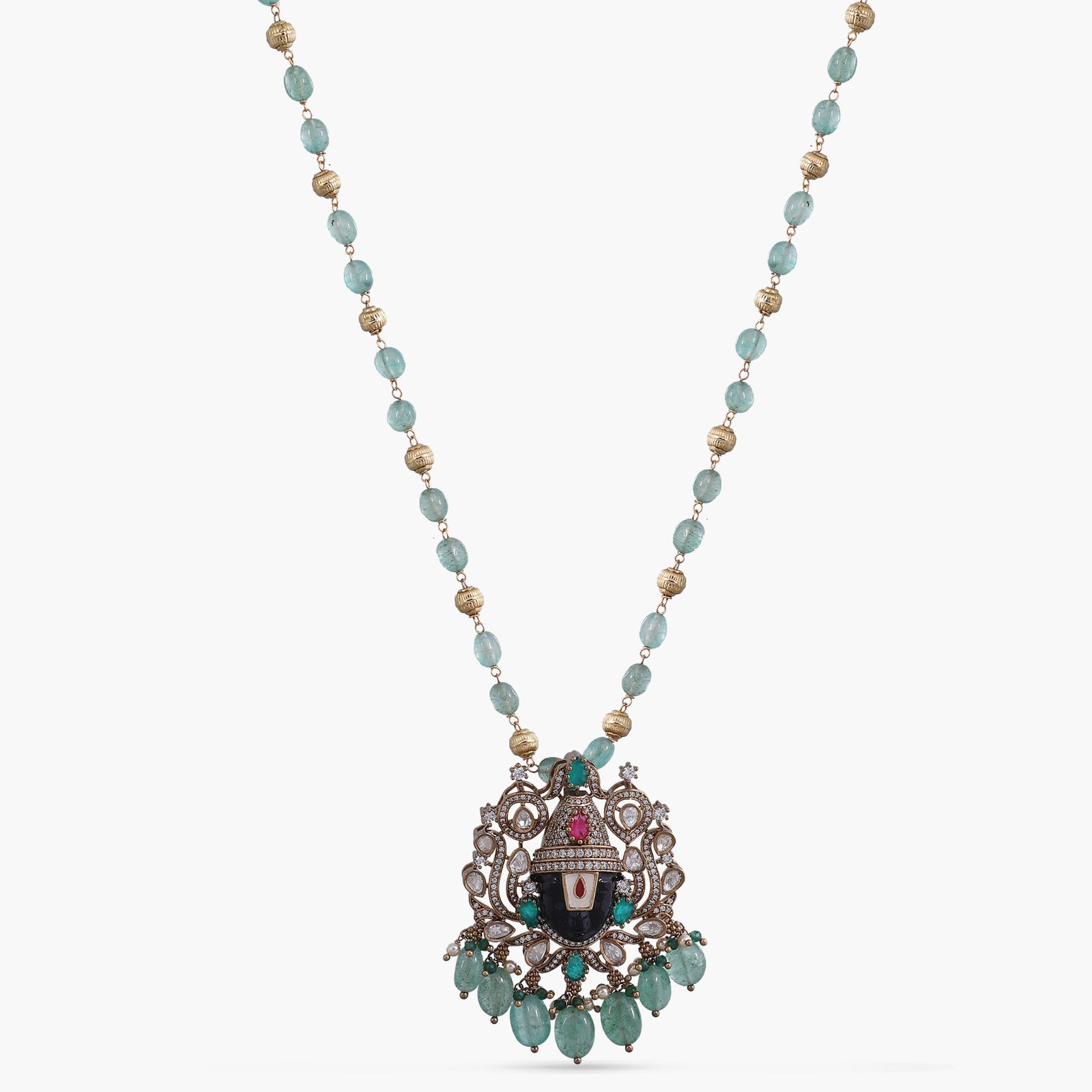 Lord Balaji Moissanite Silver Pendant Necklace
