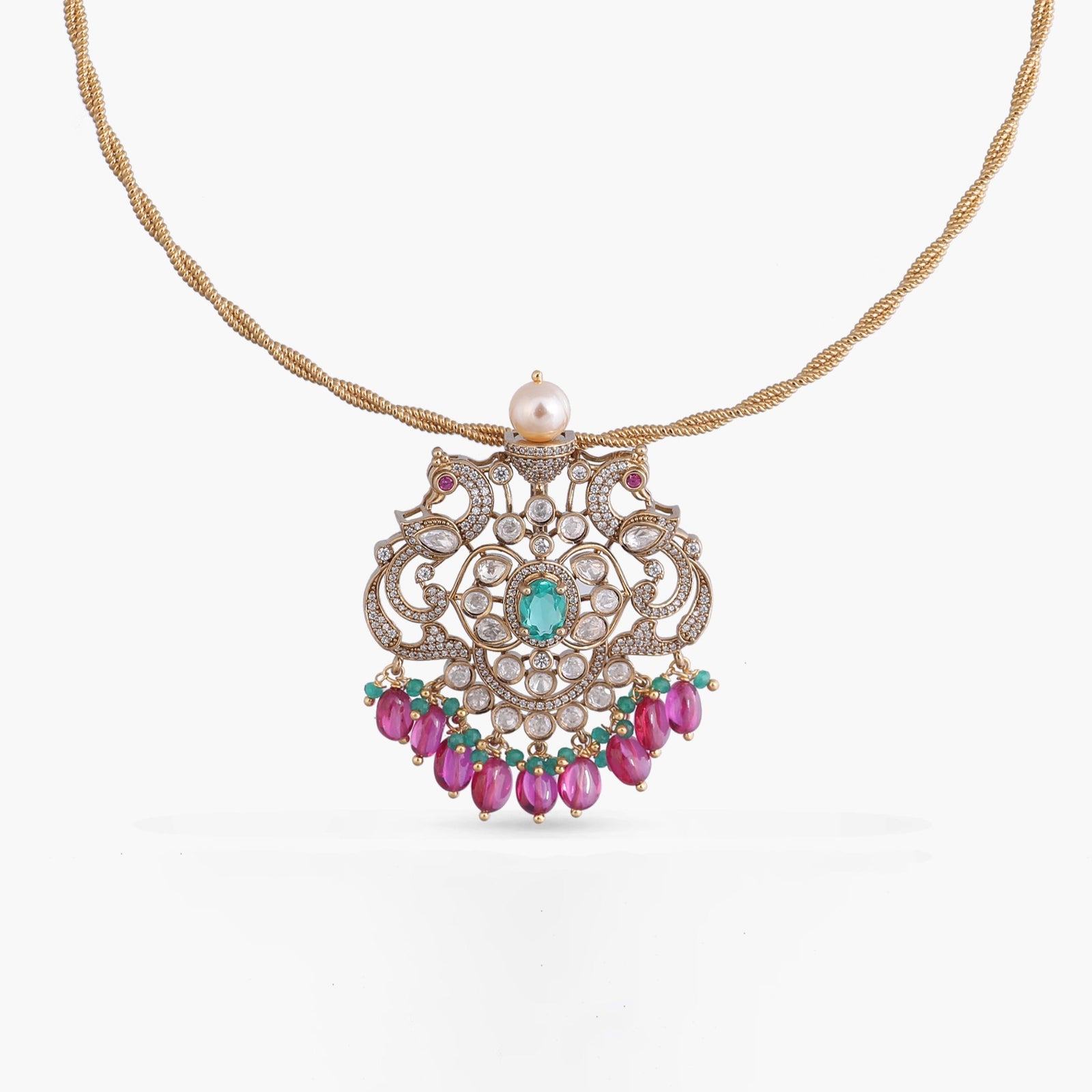 Charitha Moissanite Silver Pendant Necklace