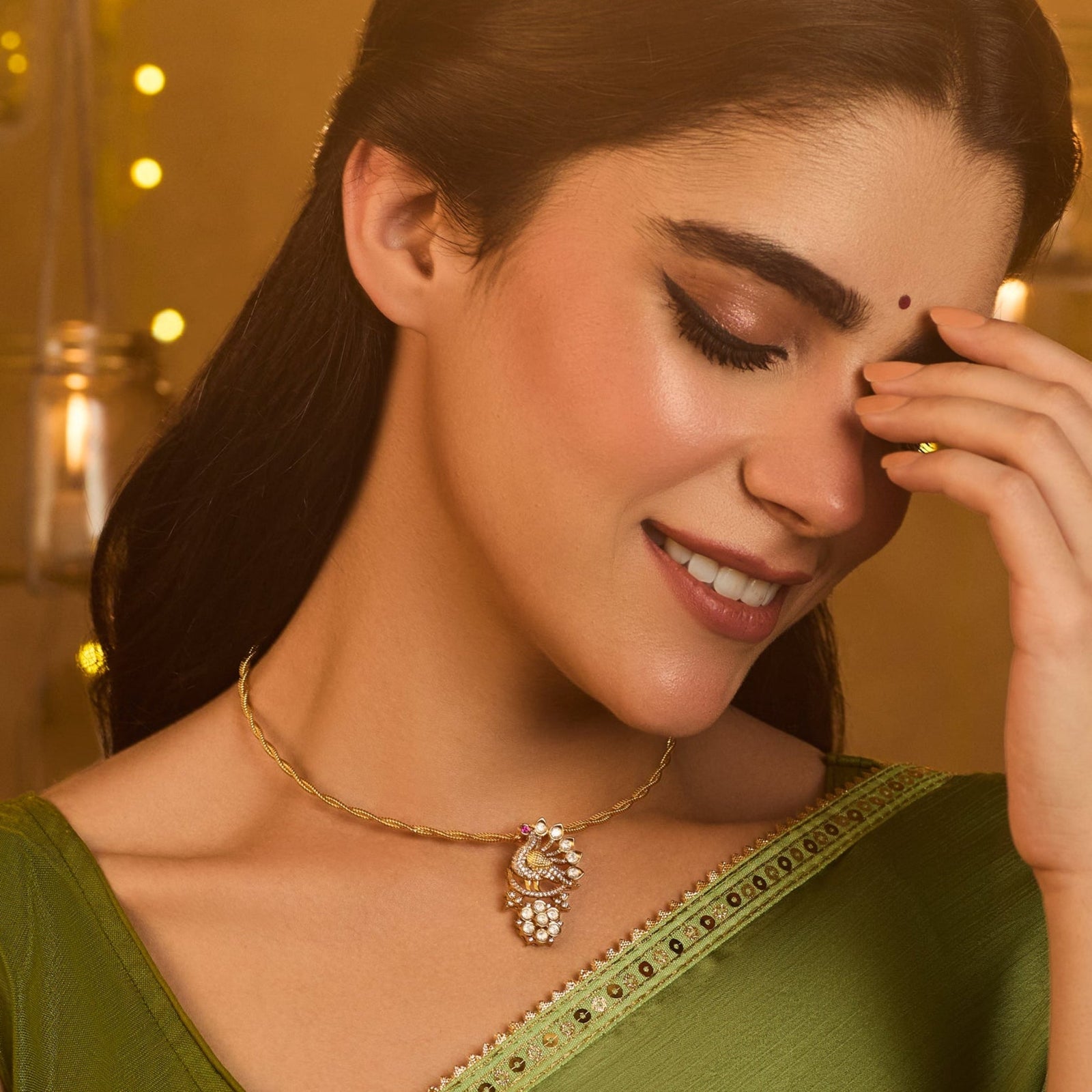 Nityaa Moissanite Silver Pendant Necklace