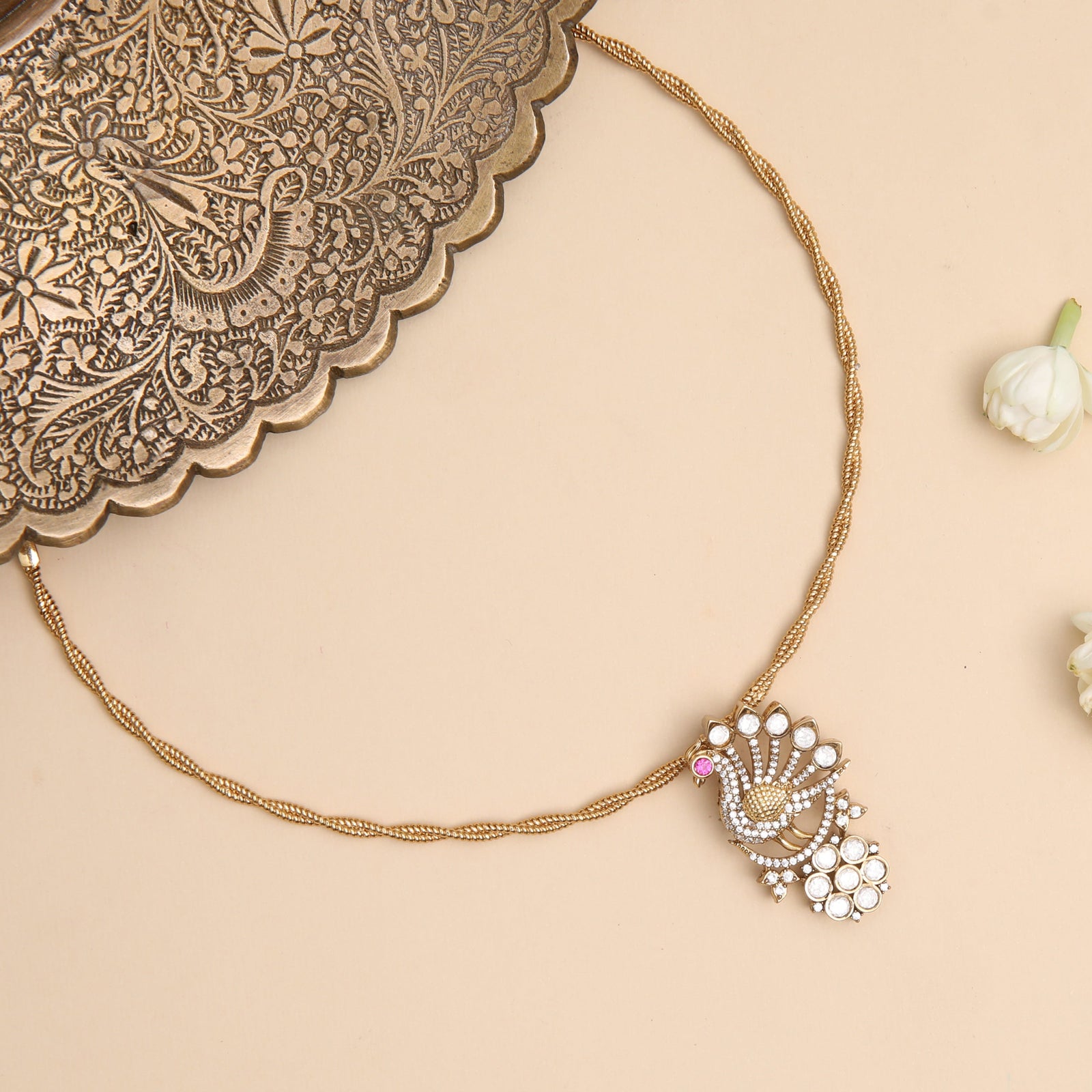 Nityaa Moissanite Silver Pendant Necklace