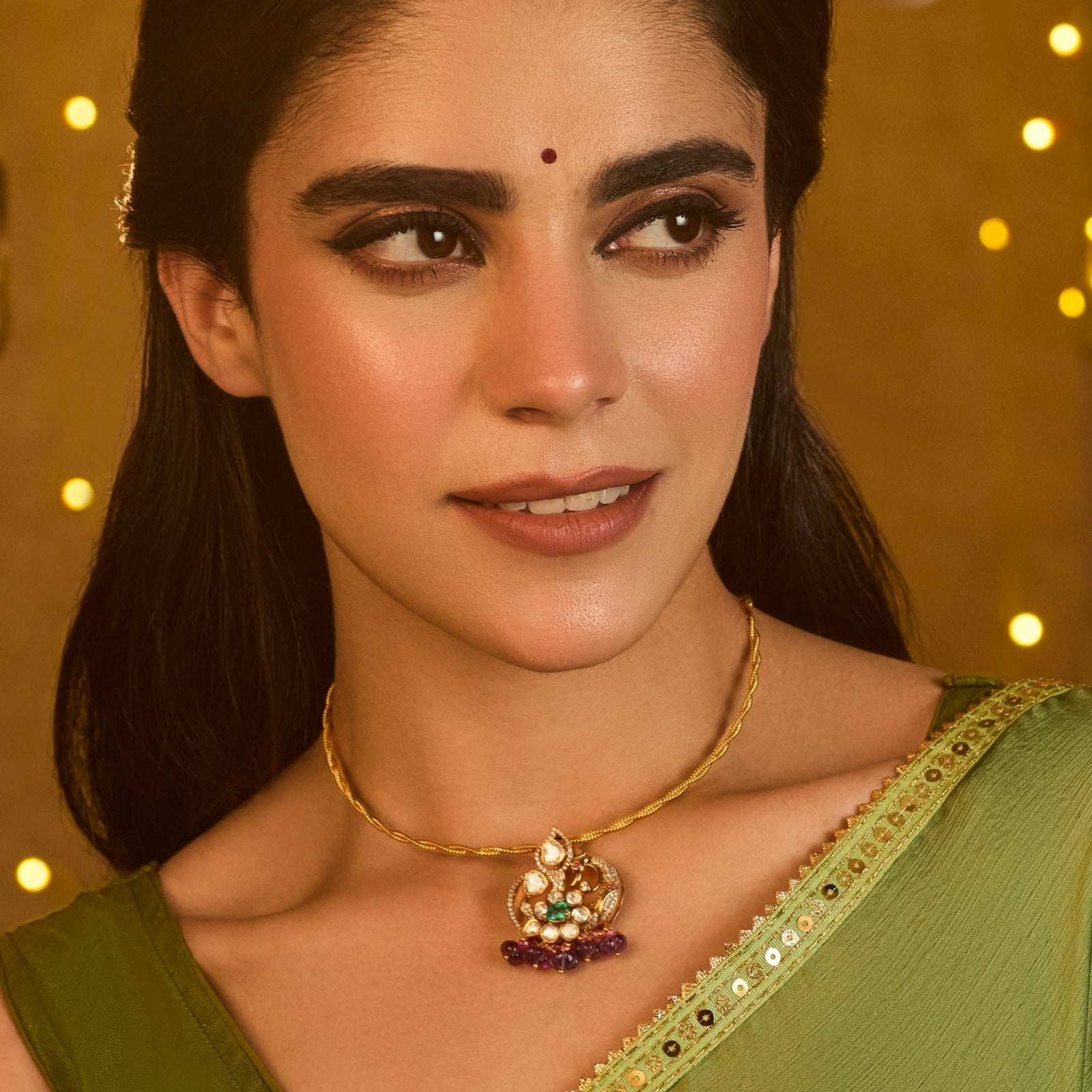 Madhura Moissanite Silver Pendant Necklace