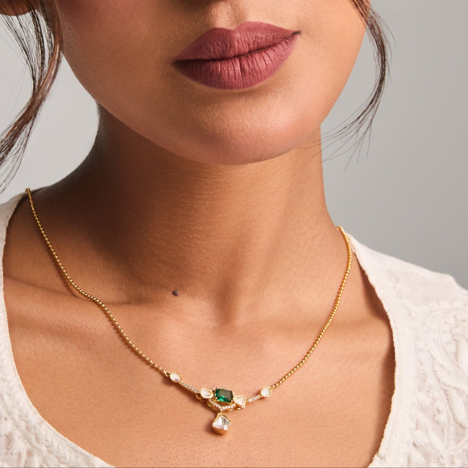 Eclipse Moissanite Silver Necklace