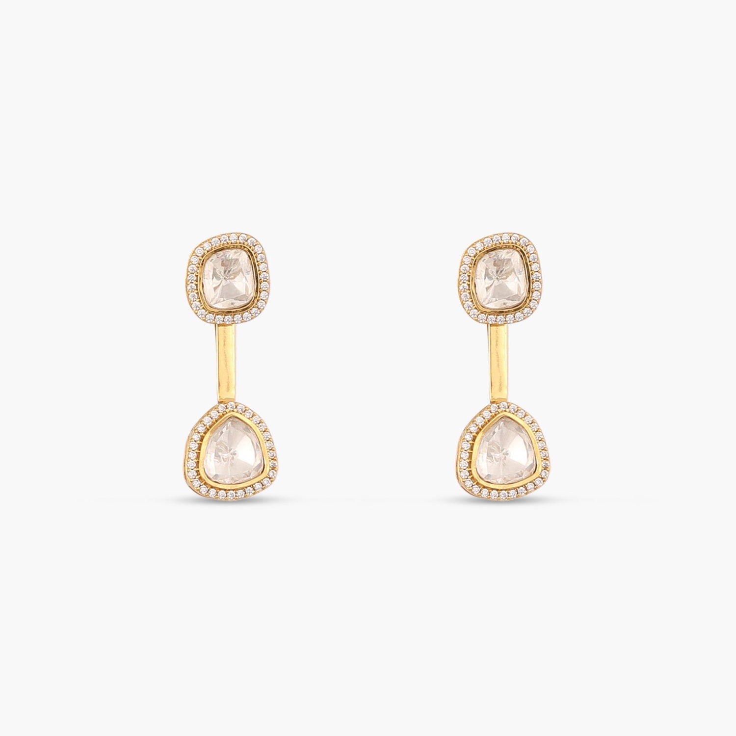 Cosmic Light Moissanite Silver Jacket Earrings