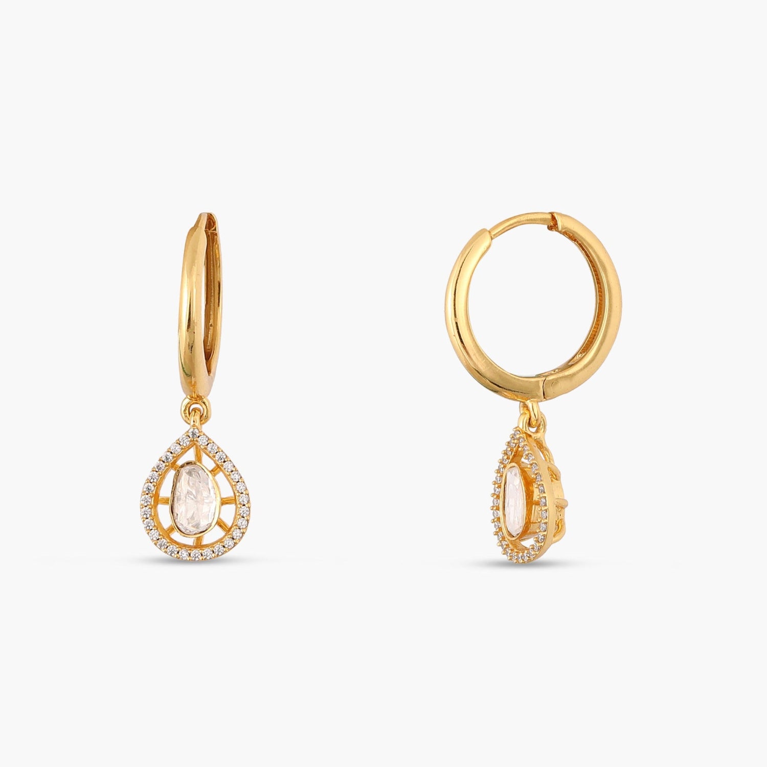 Lunar Glow Moissanite Silver Dangler Earrings