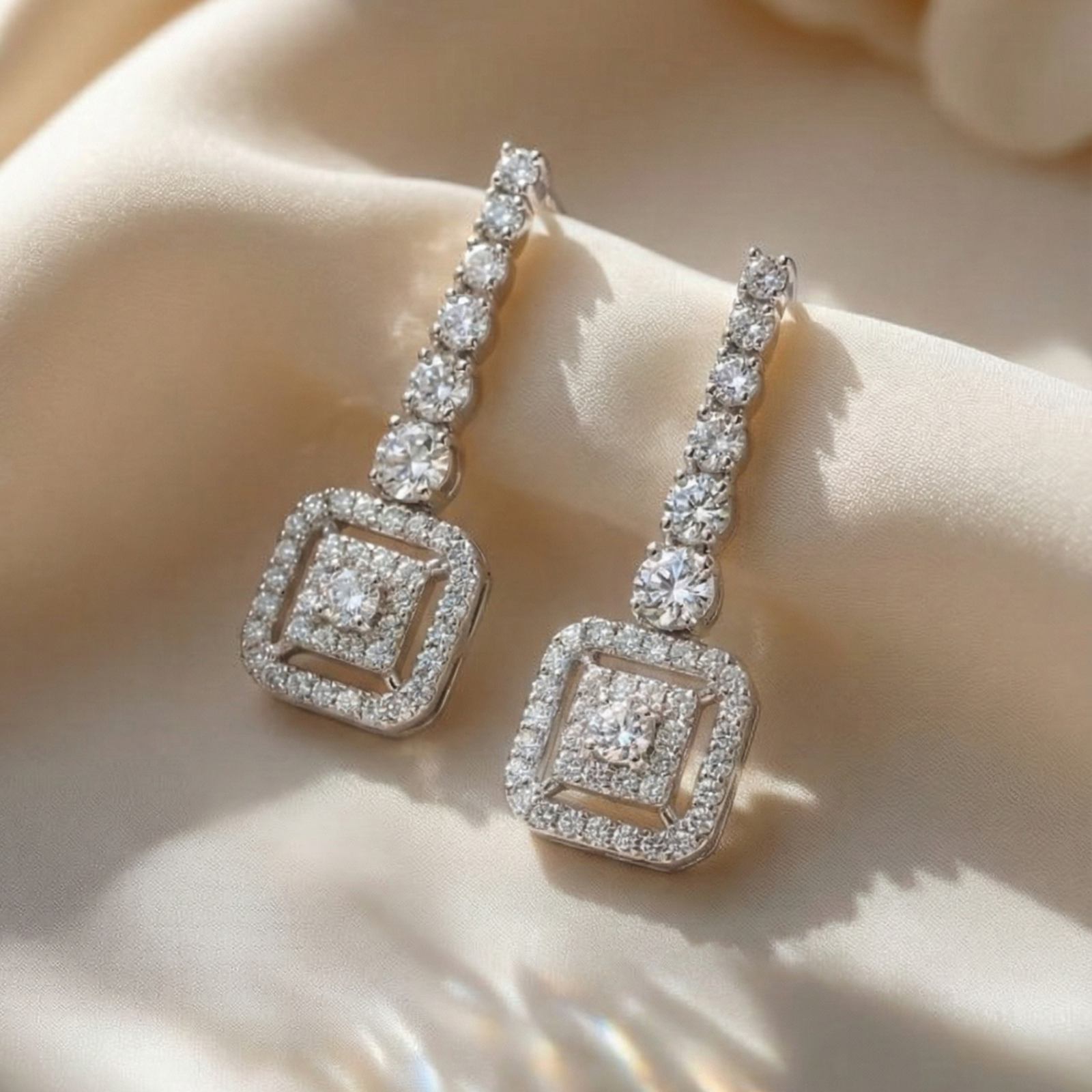 Nina CZ Silver Earrings