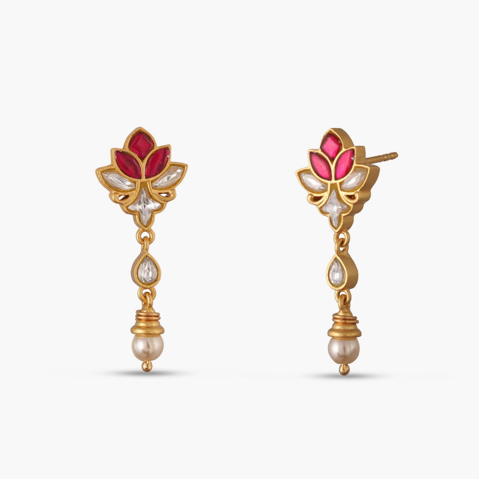 Vana Jadau Silver Drop Earrings