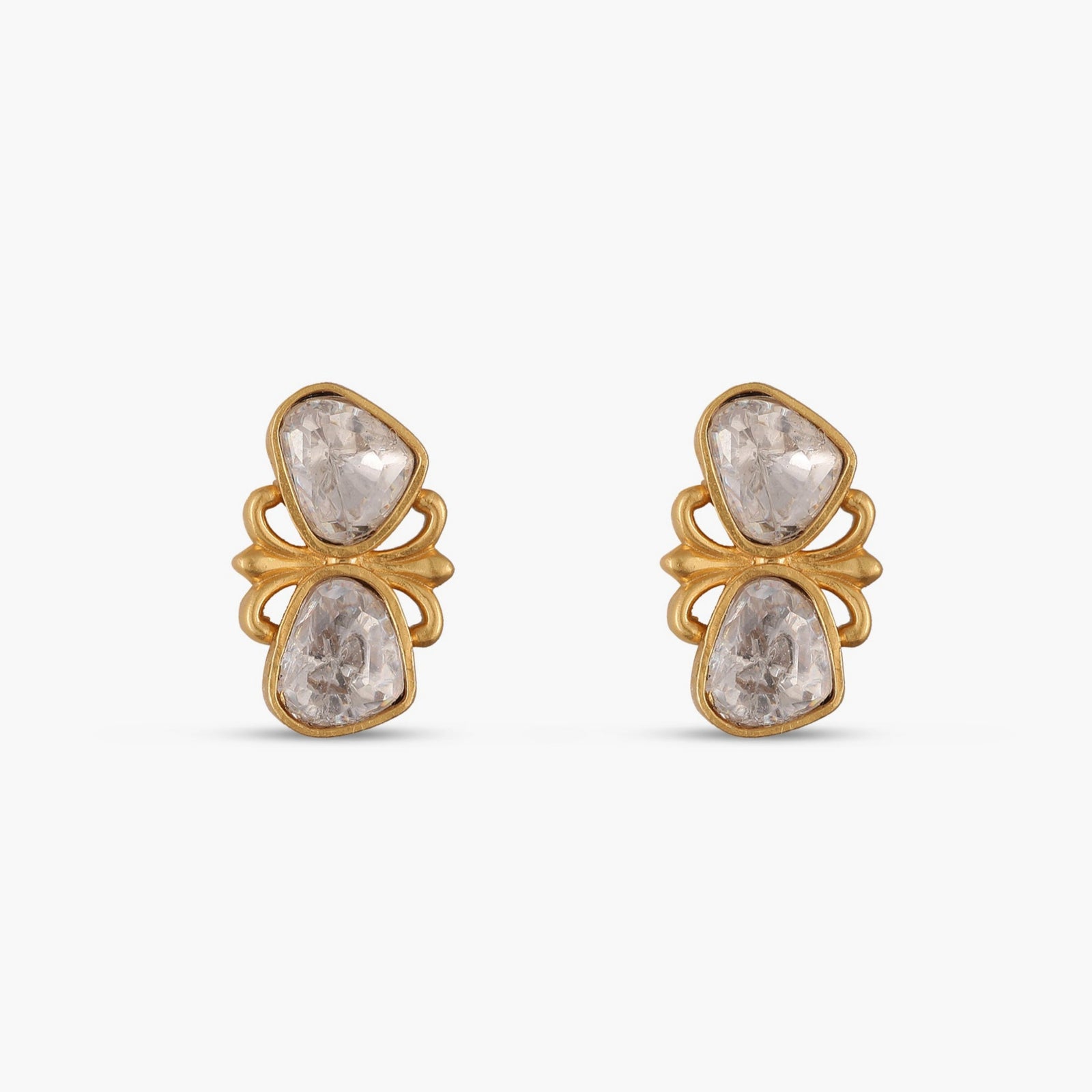 Shubhra Jadau Silver Stud Earrings