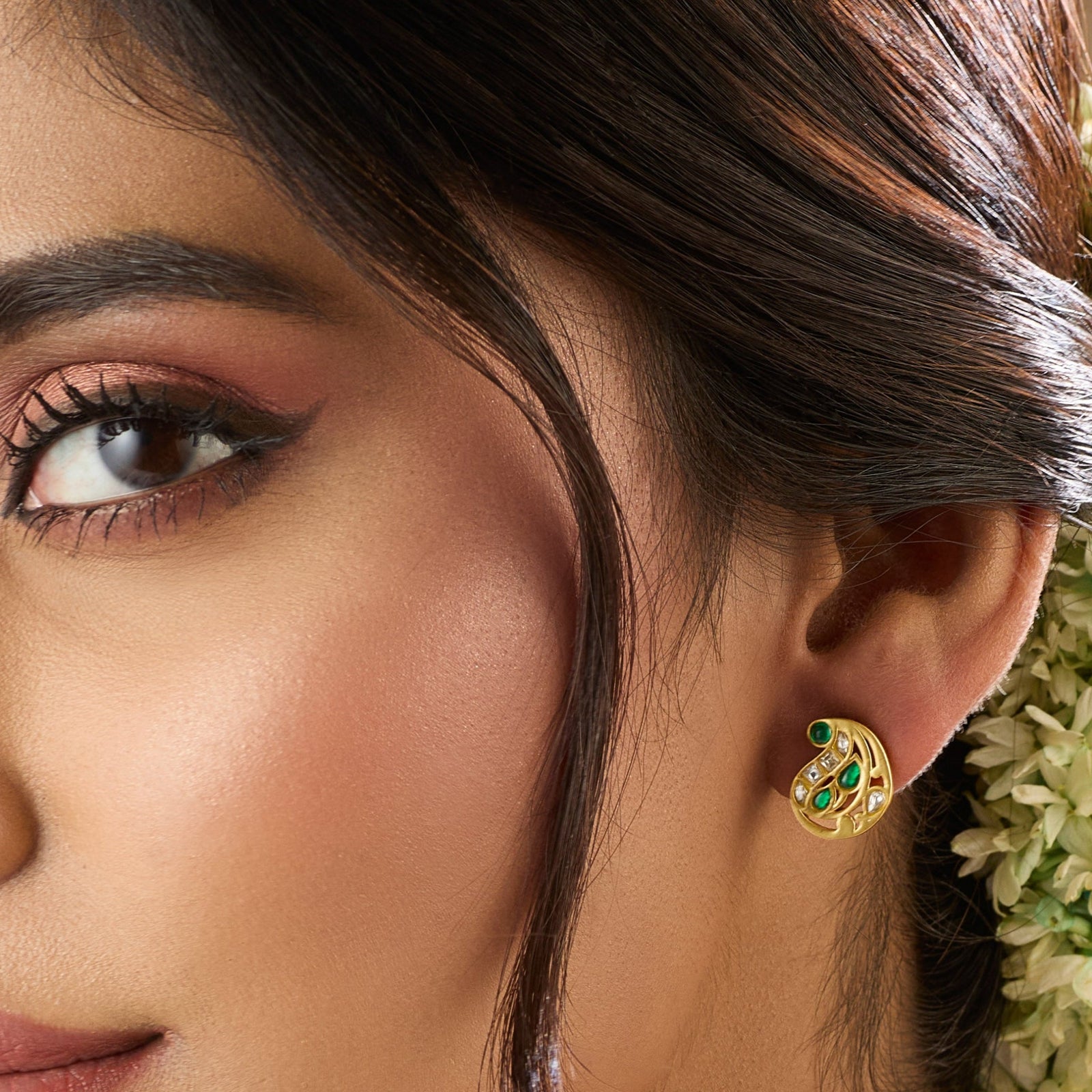 Aamra Jadau Silver Stud Earrings