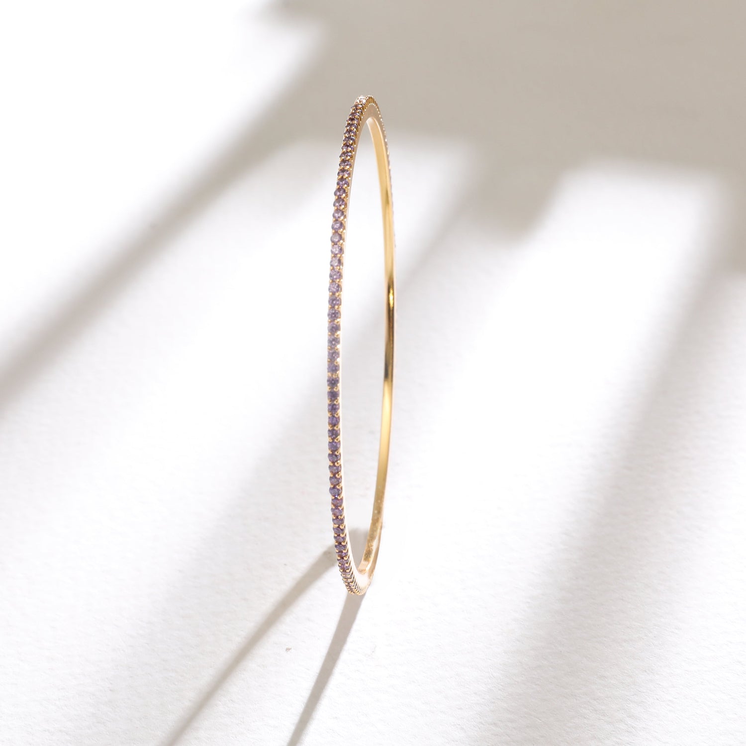 Circle of Love Amethyst Silver Bangle