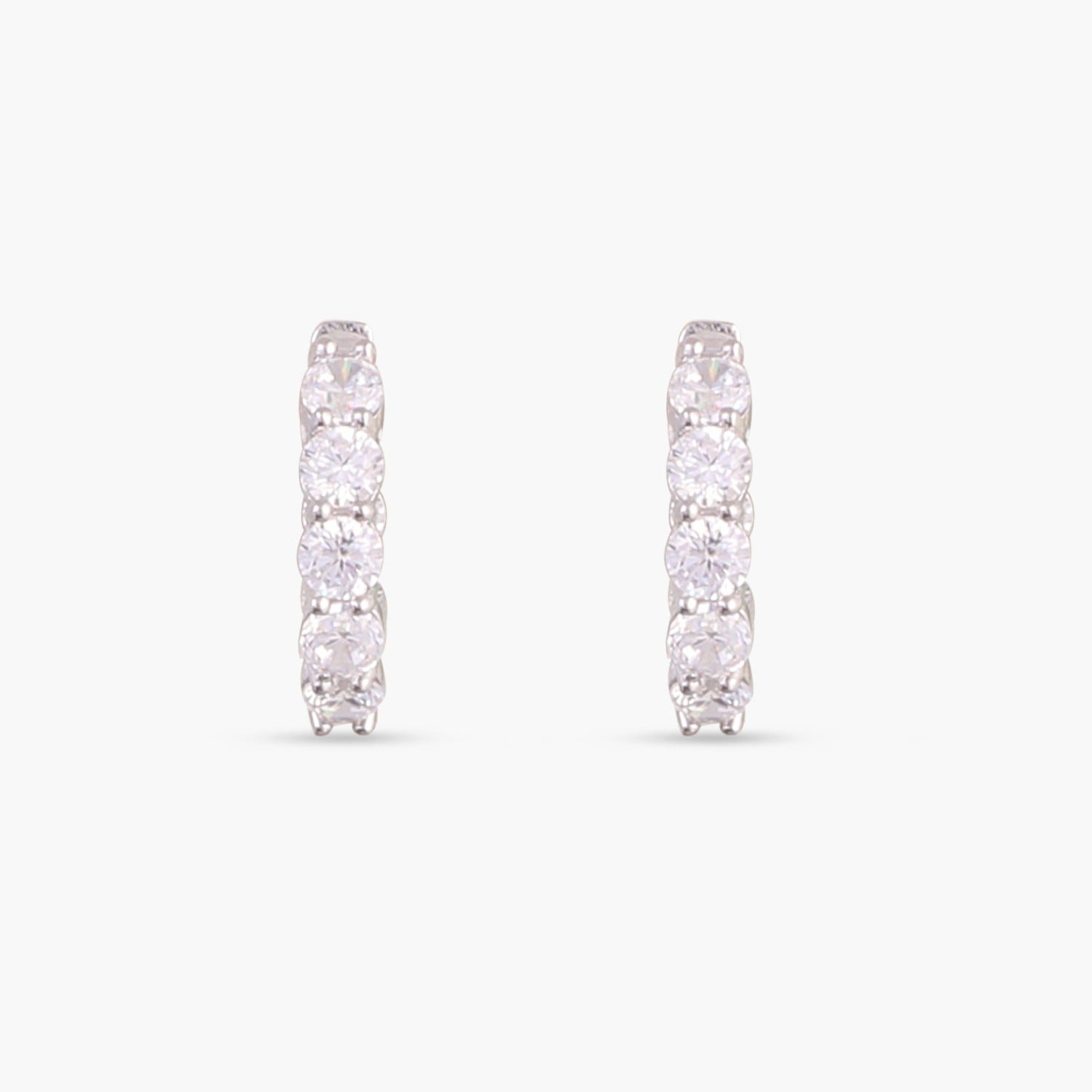 Cosmic brilliance CZ Silver Hoops