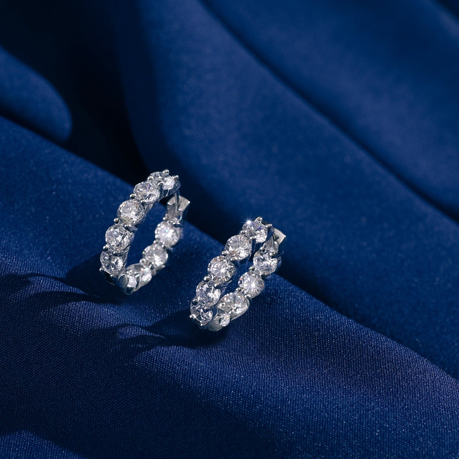 Cosmic brilliance CZ Silver Hoops