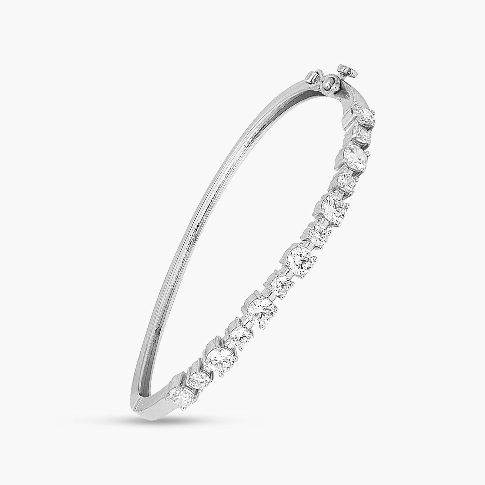 Waveform CZ Silver Cuff Bracelet