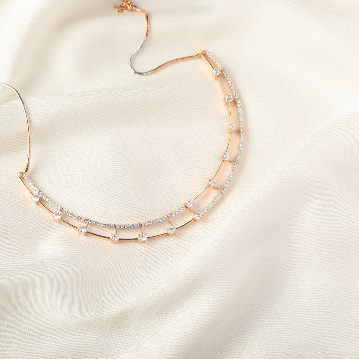 Star CZ Silver Necklace