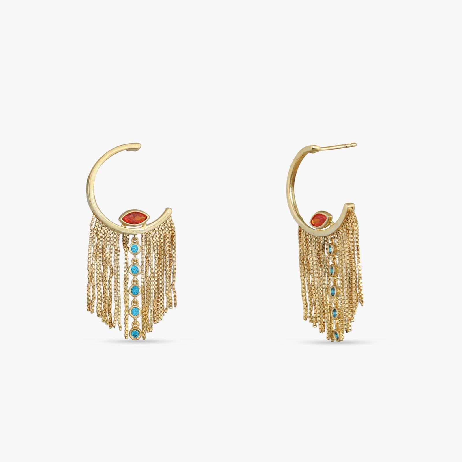 Fringe Luna Gold Plated Silver Hoop Earrings