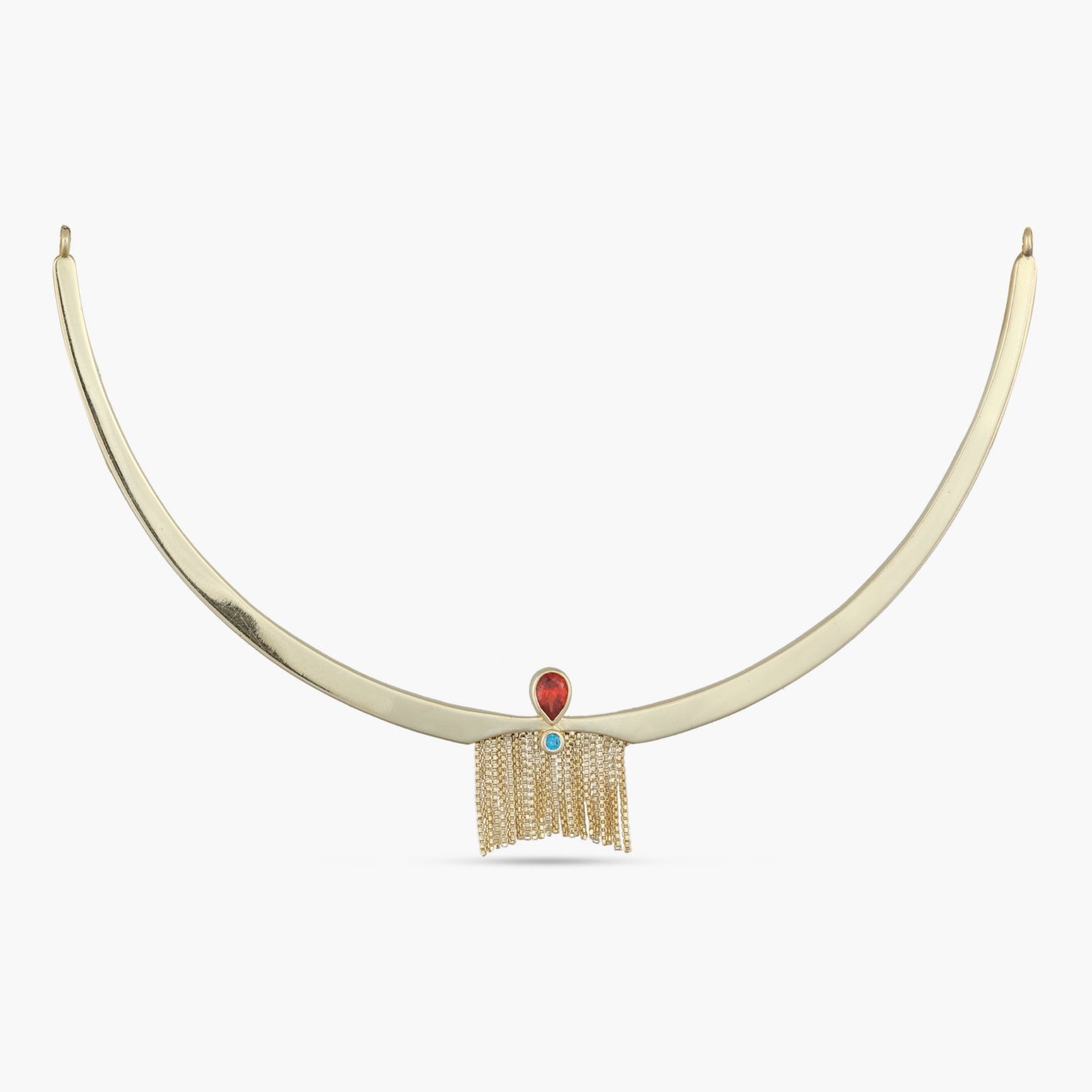 Fringe Fiesta Gold Plated Silver Hasli Necklace