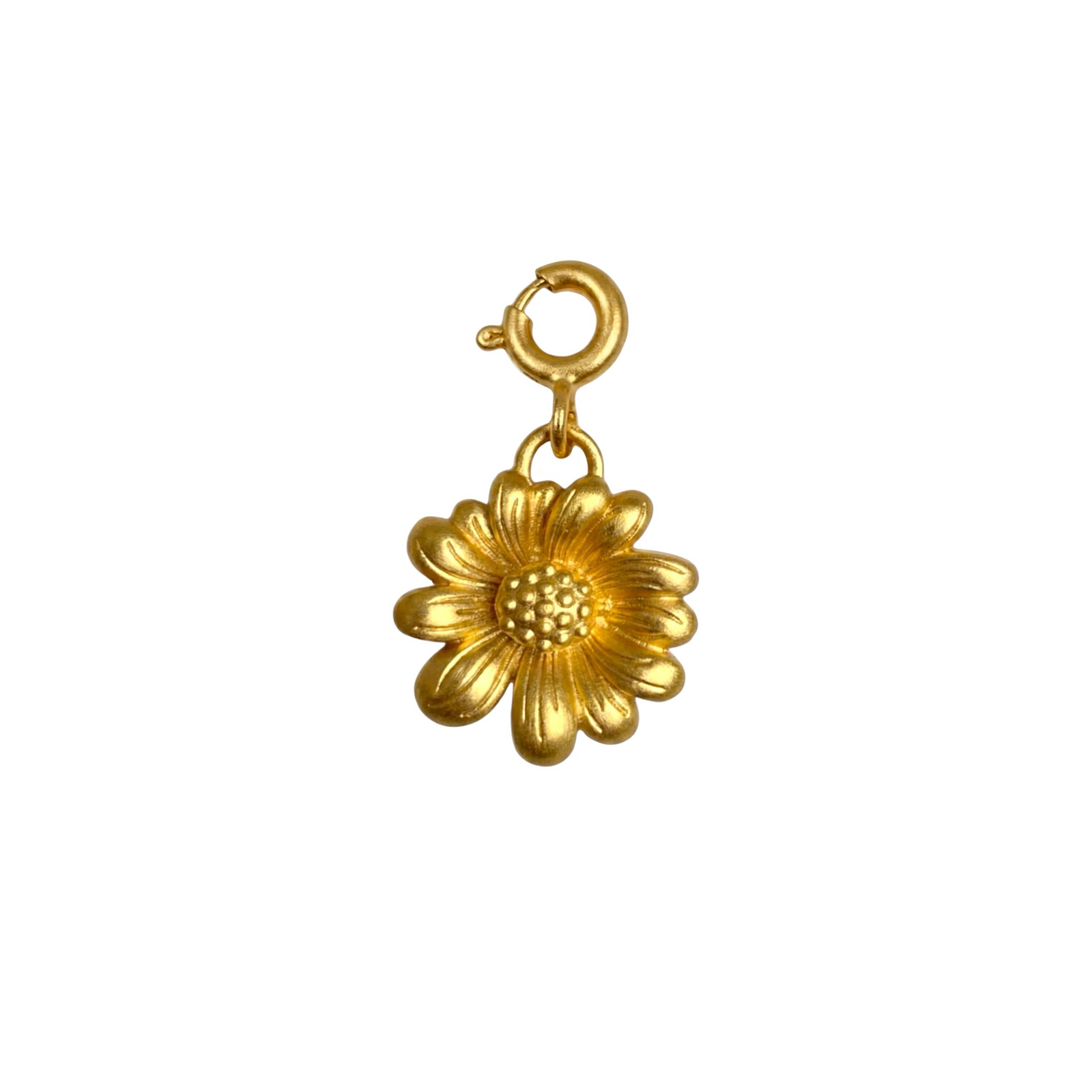 Golden Sunflower Silver Charm