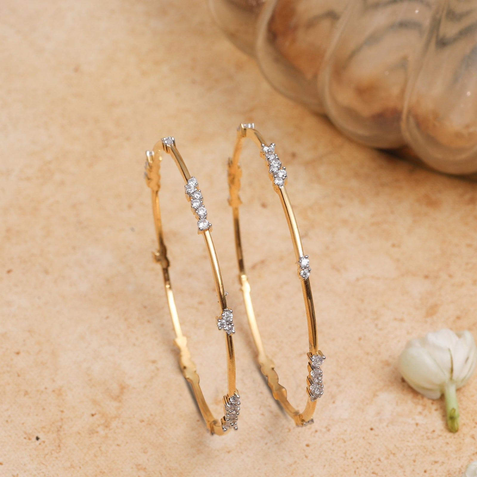 Classic Radiance CZ Silver Bangles