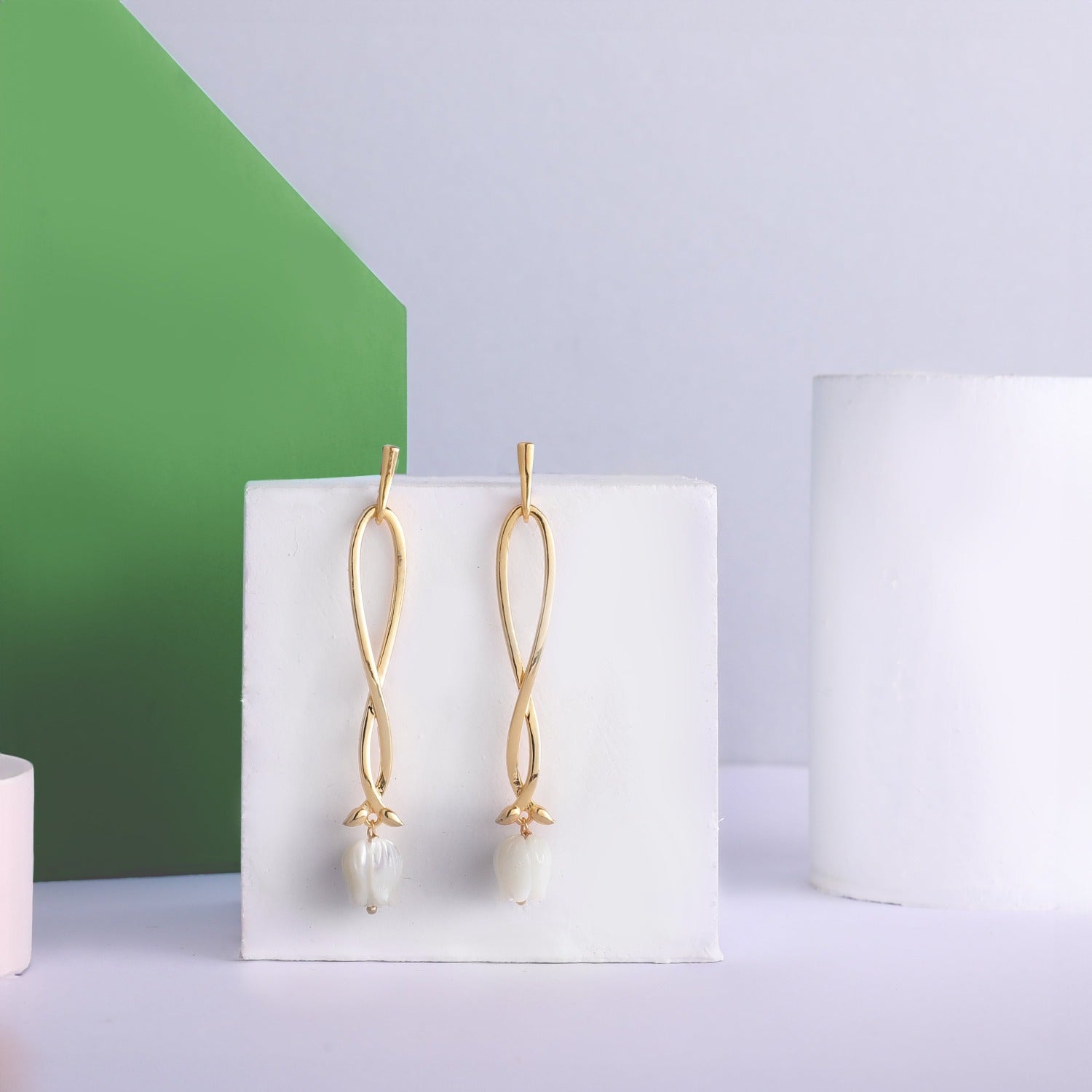 Tulip Silver Drop Earrings