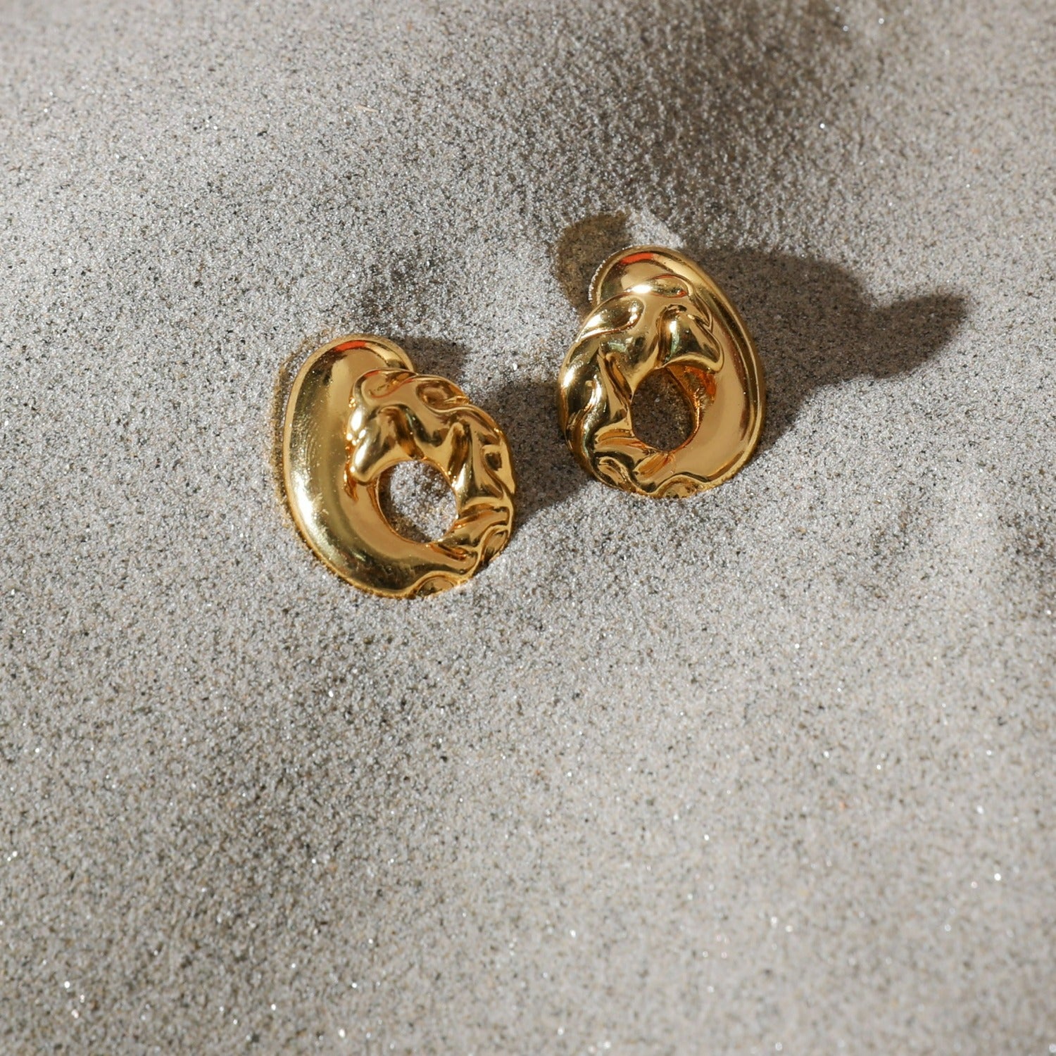 Sandscape Abstract Silver Stud Earrings