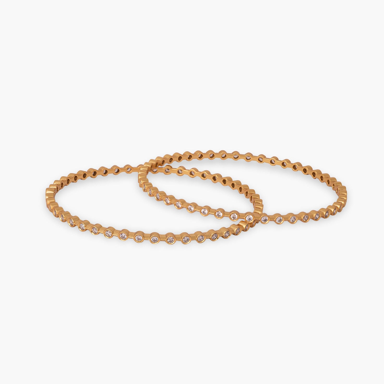 Ishya Sparkling CZ Silver Bangles