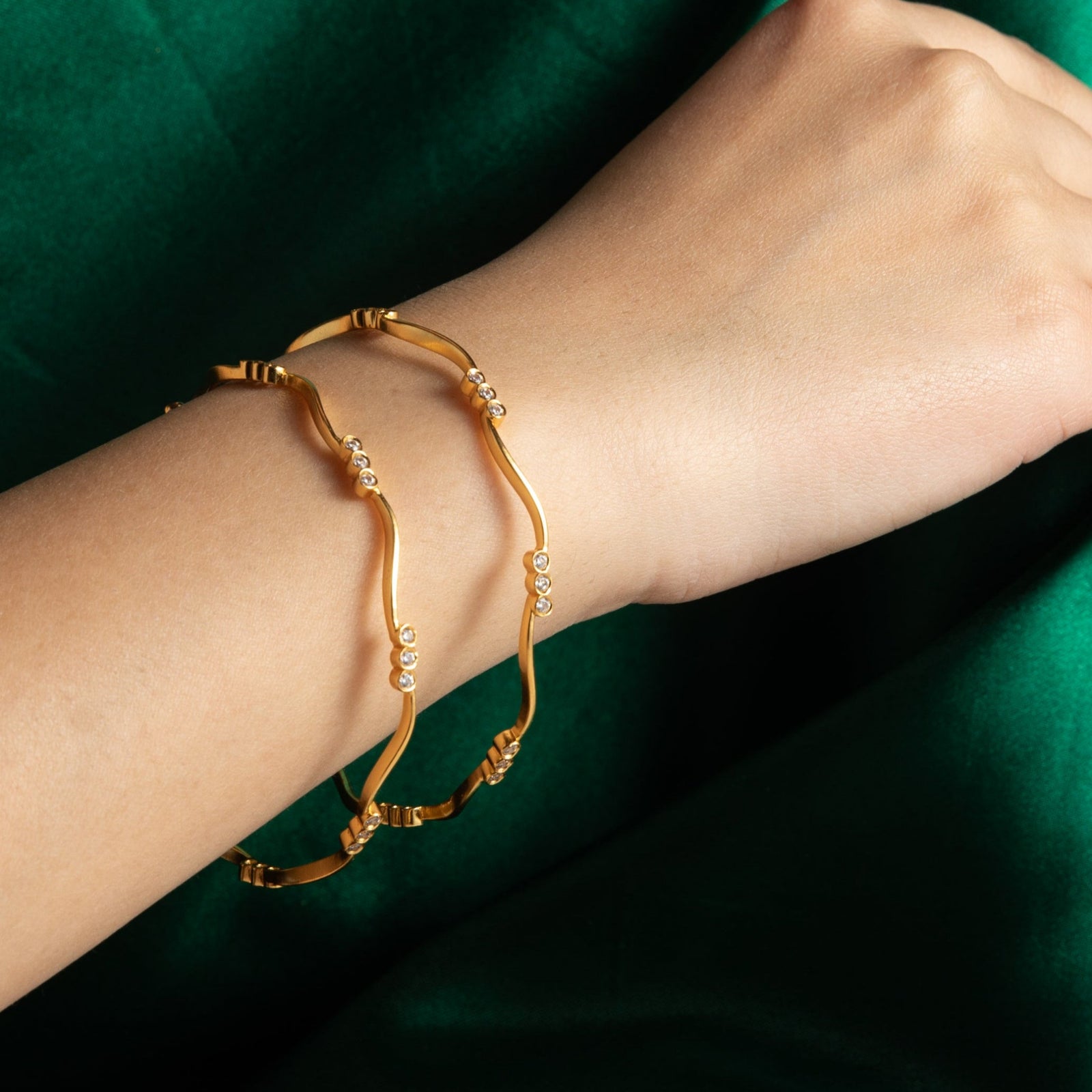 Saisha CZ Silver Bangle