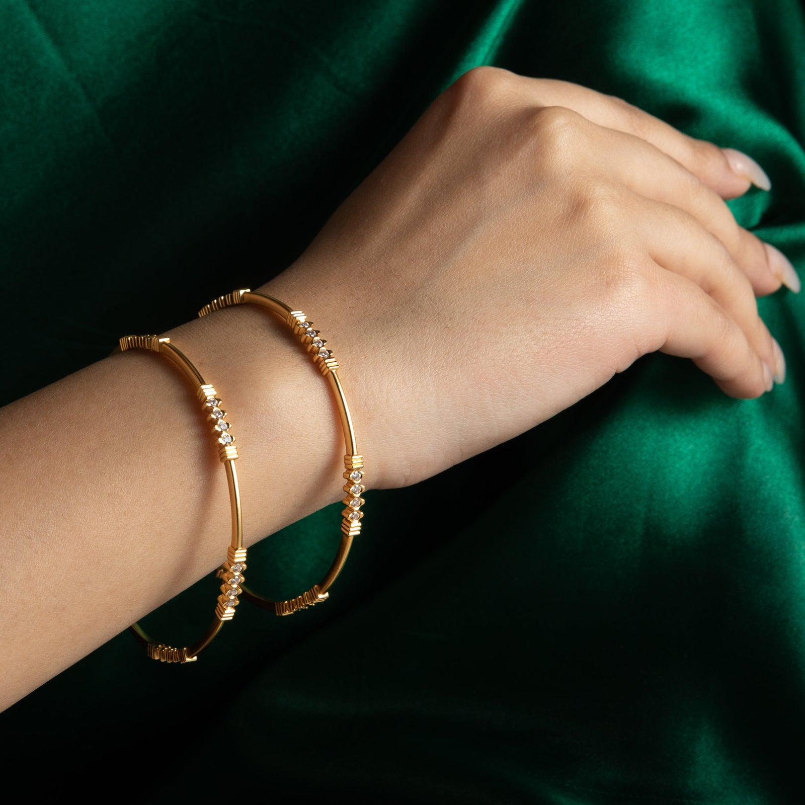 Ira CZ Silver Bangles