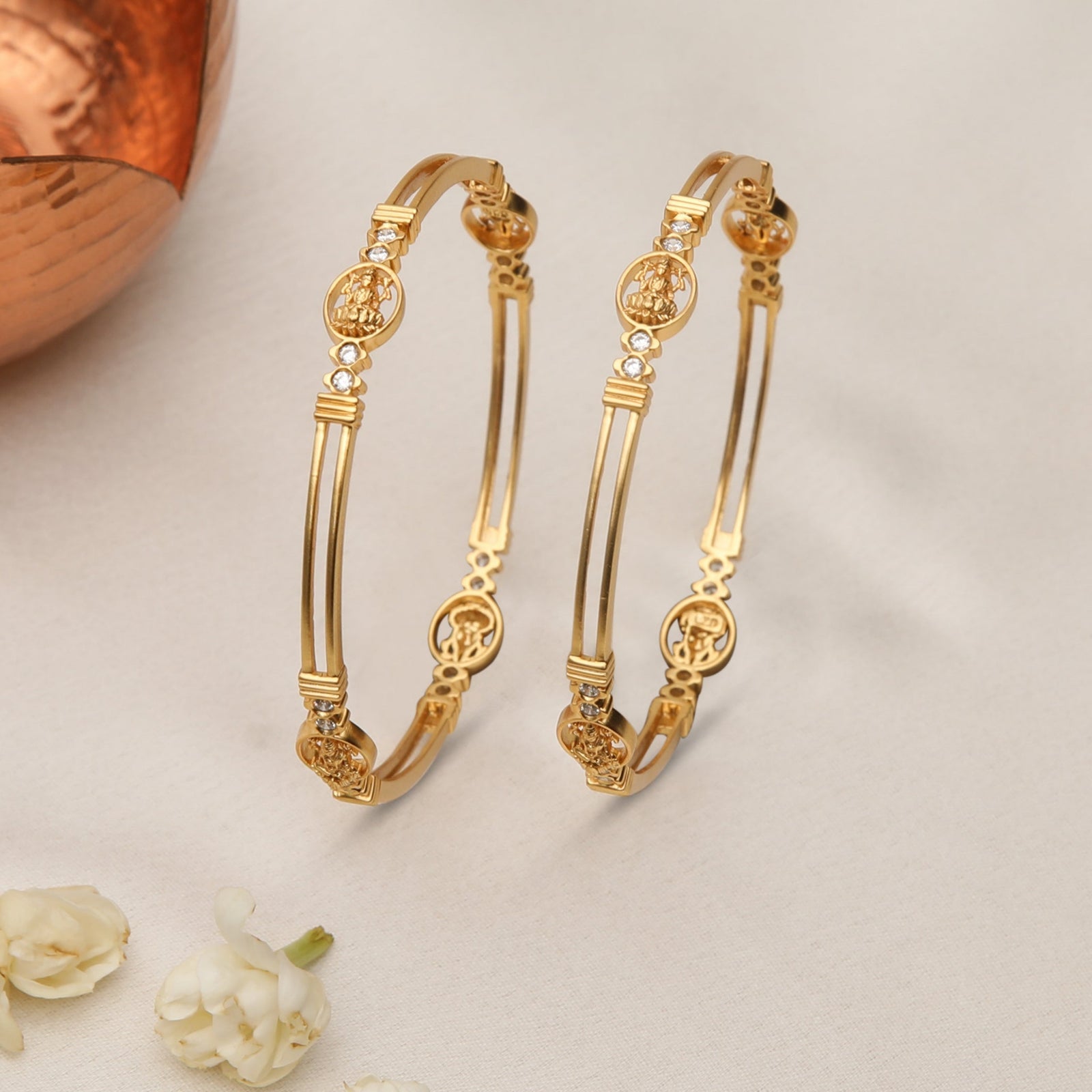 Haripriya CZ Silver Bangles