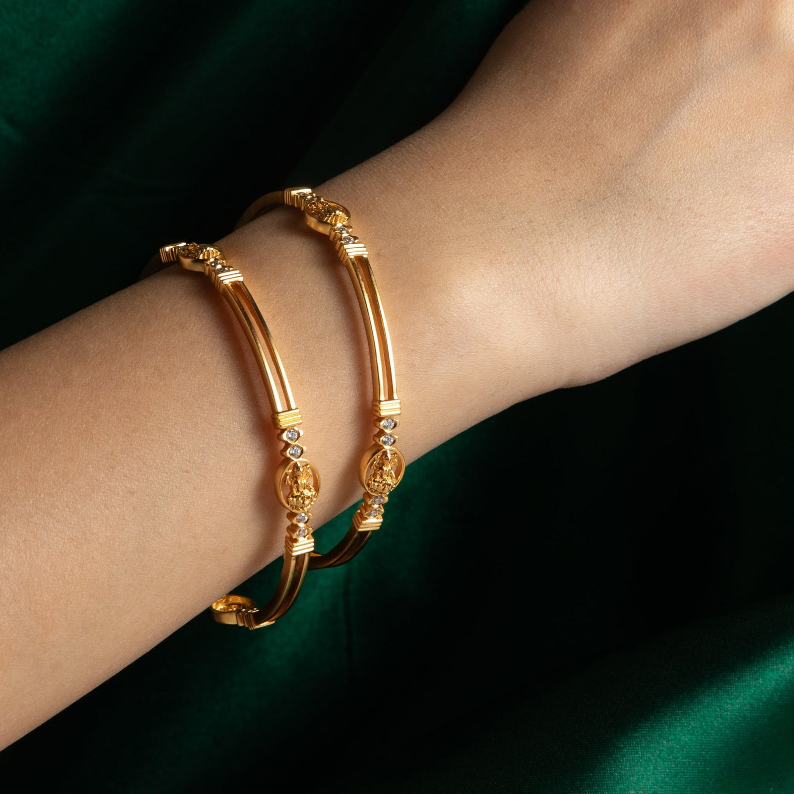 Haripriya CZ Silver Bangles