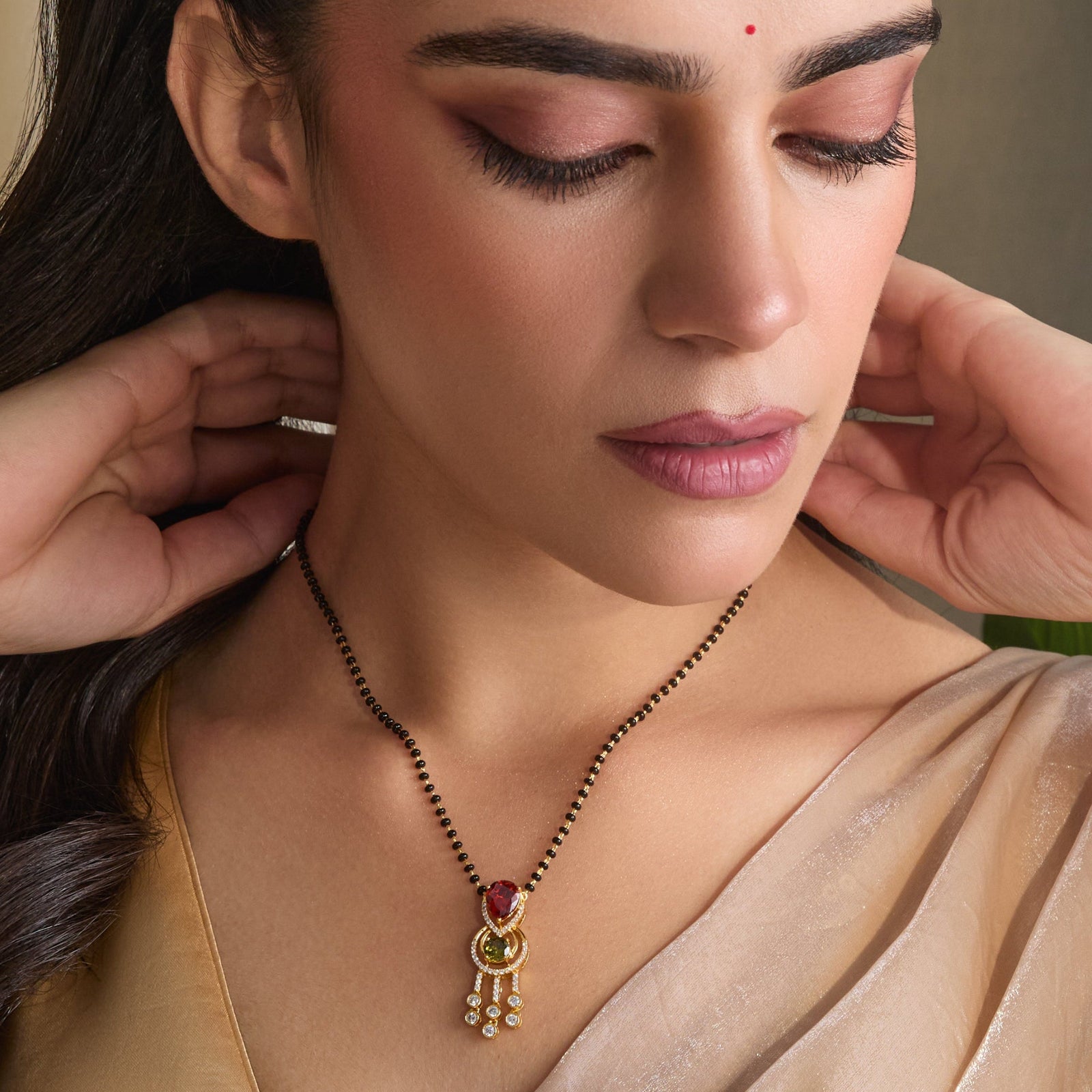 Varsha CZ Silver Mangalsutra