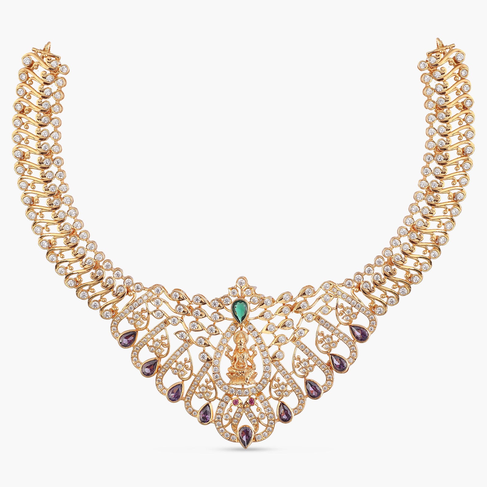 Samira Lakshmi CZ Silver Necklace