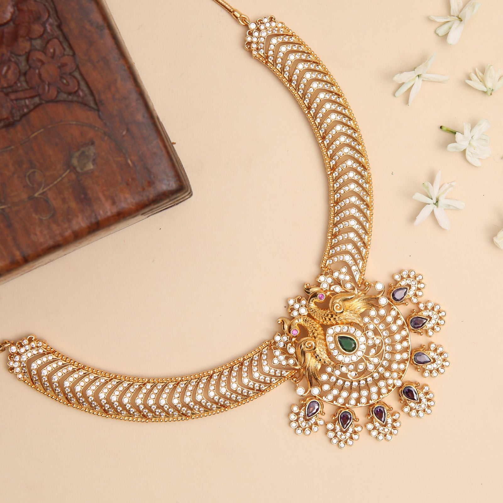 Nayira CZ Silver Necklace