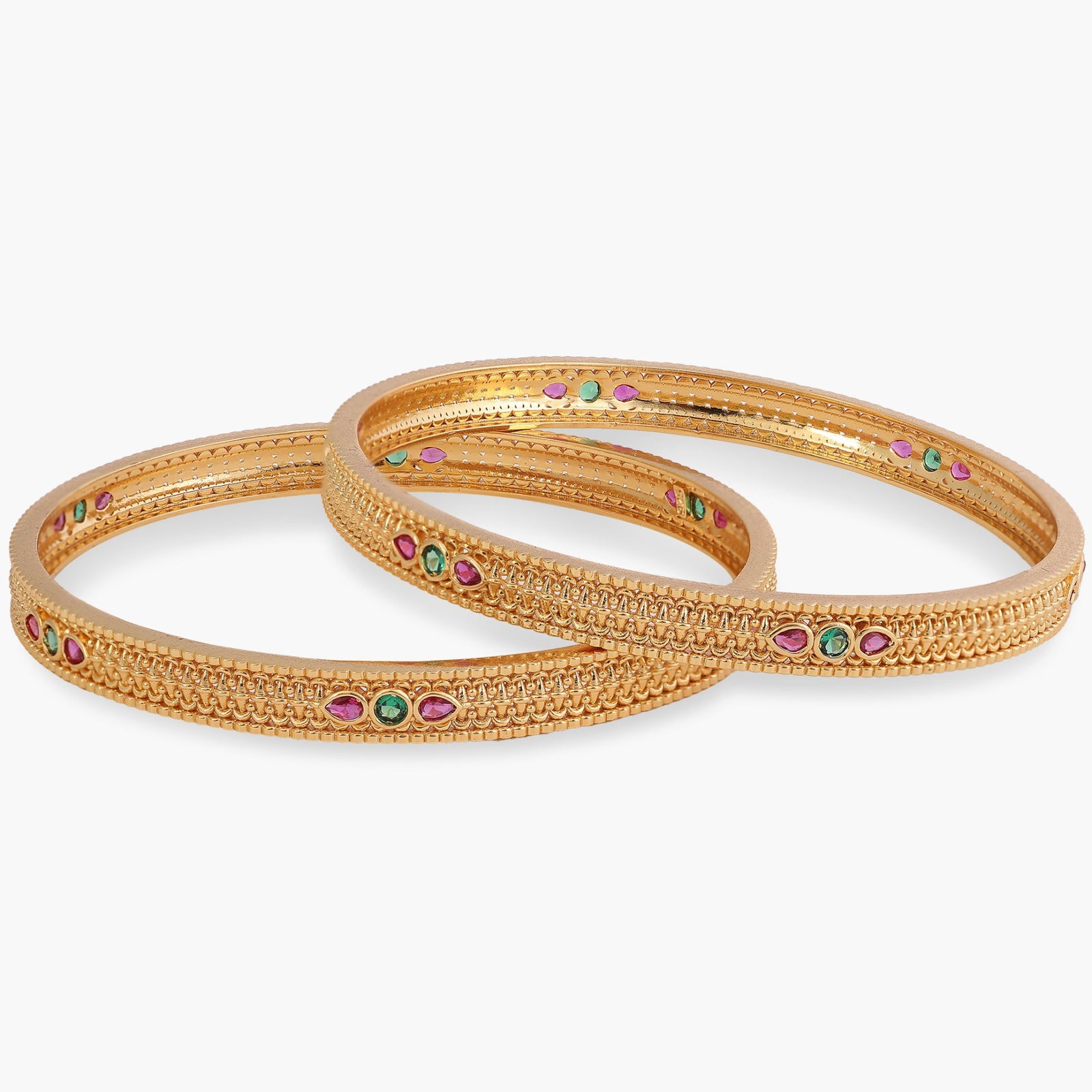 Ruchira Kempu Antique Silver Bangles
