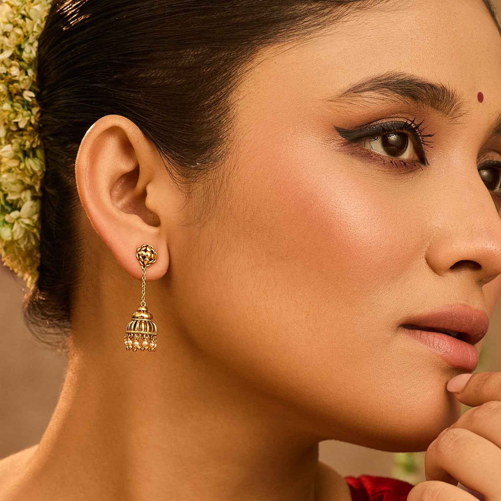 Basra Antique Jhumka Silver Earrings