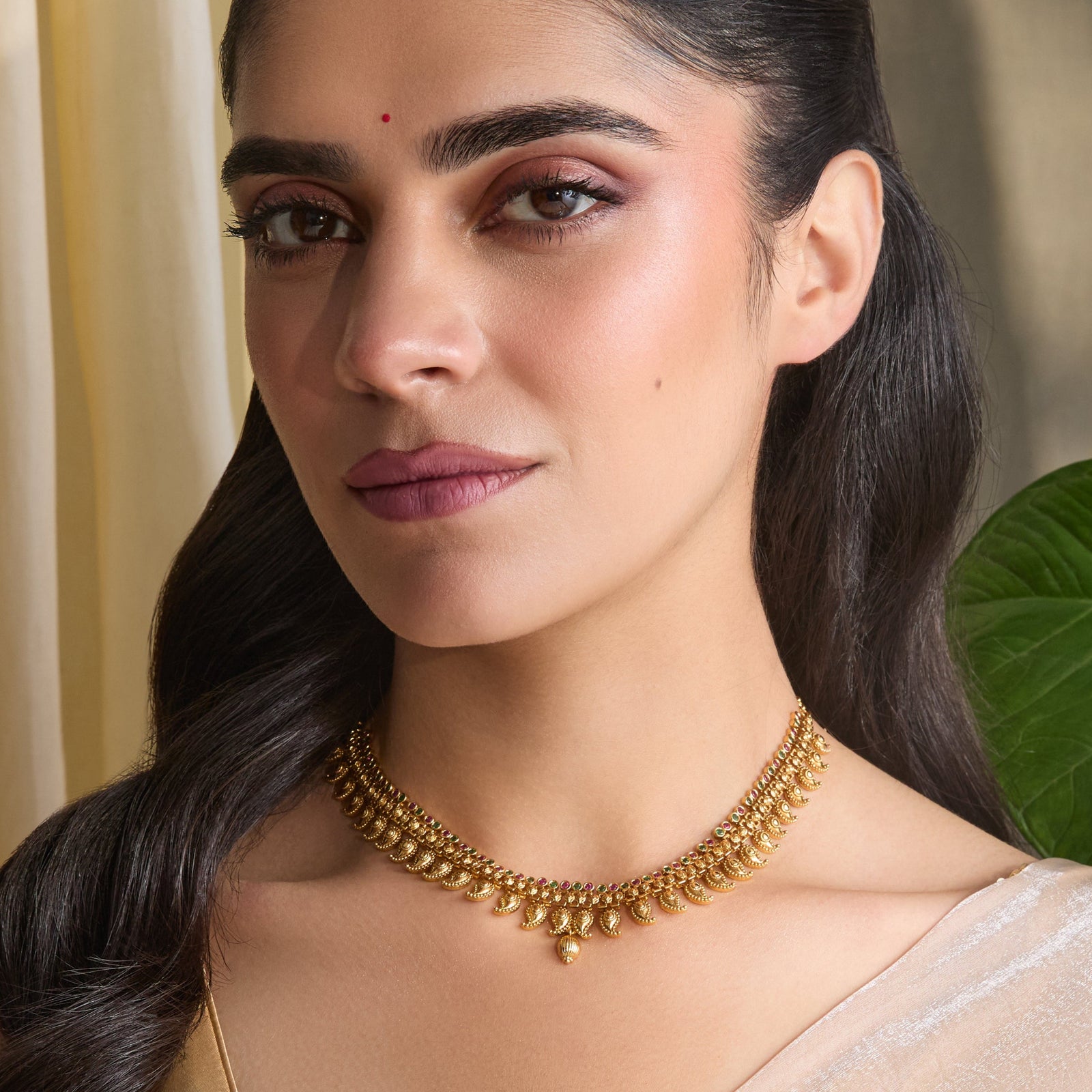 Manohara Kempu Antique Silver Necklace