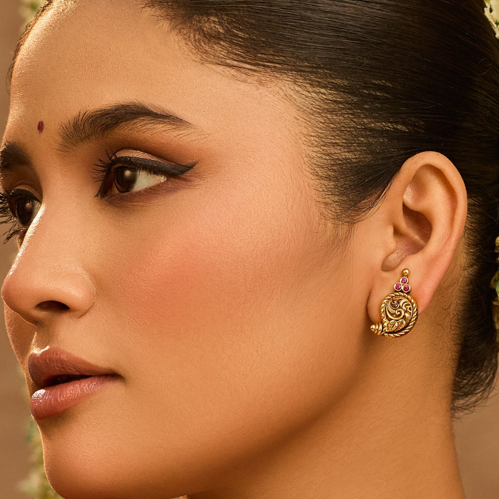 Charvi Mango Antique Silver Stud Earrings