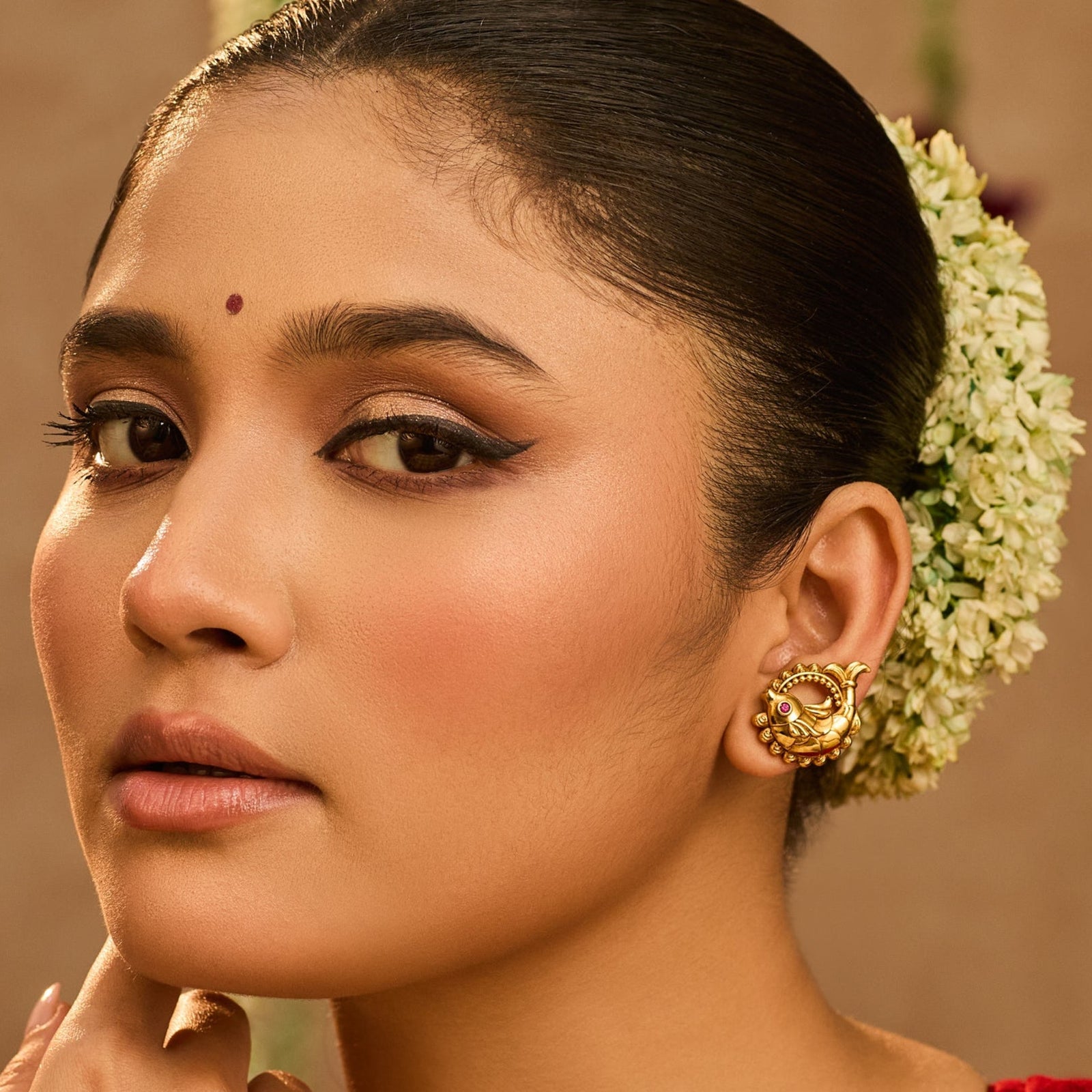 Snigdha Matsya Antique Silver Stud Earrings