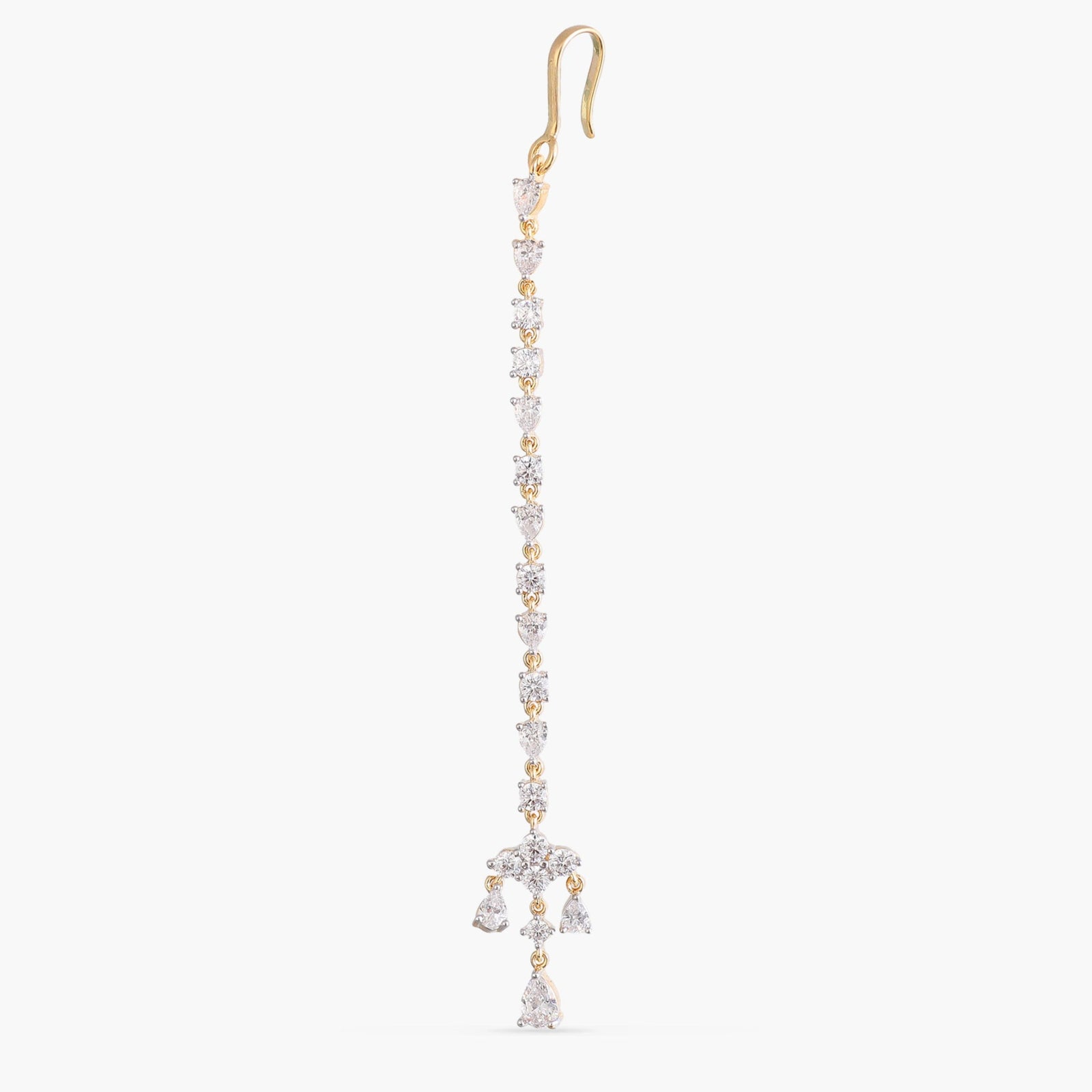 Ishya CZ Drop Silver Maang Tikka