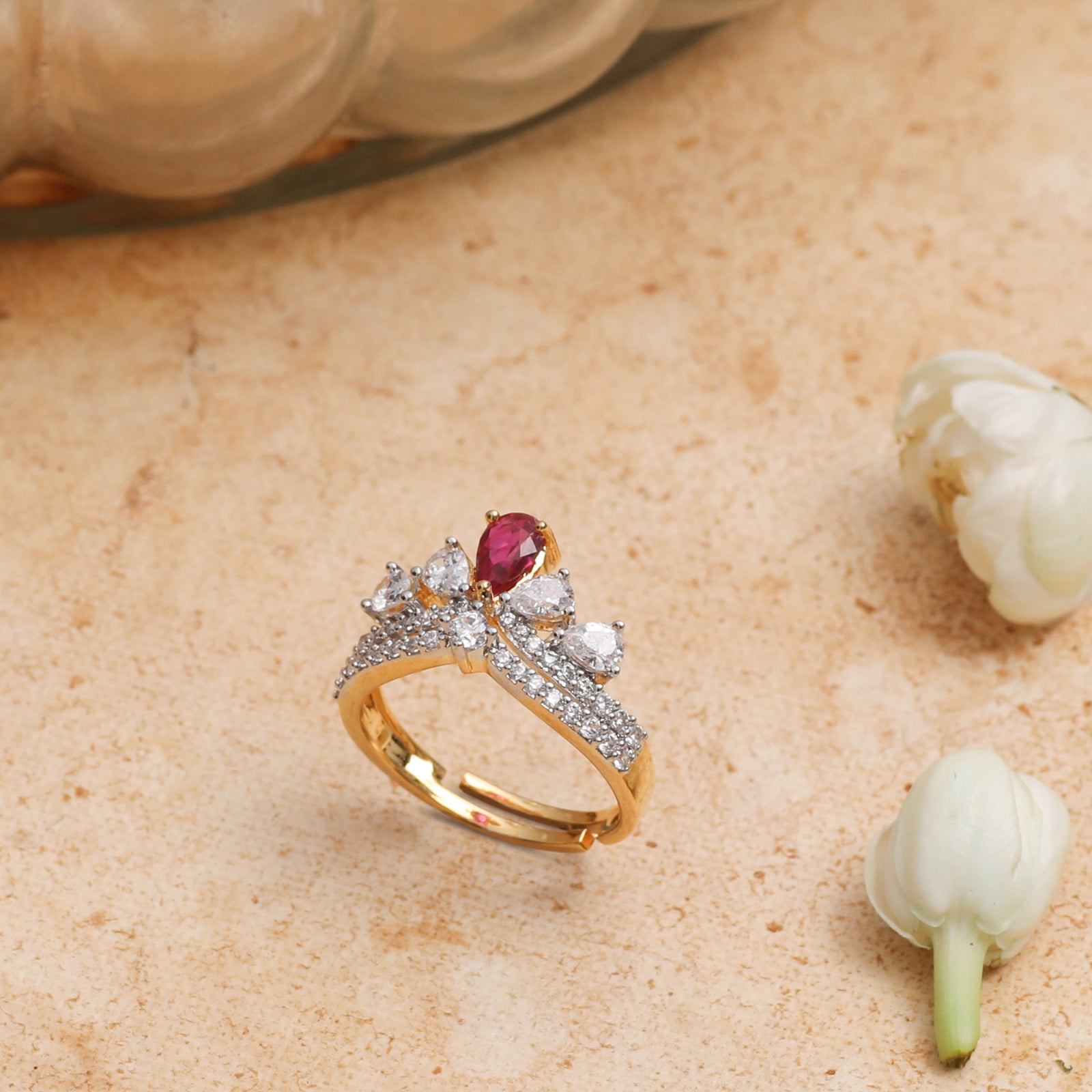 Amira Crown CZ Silver Ring